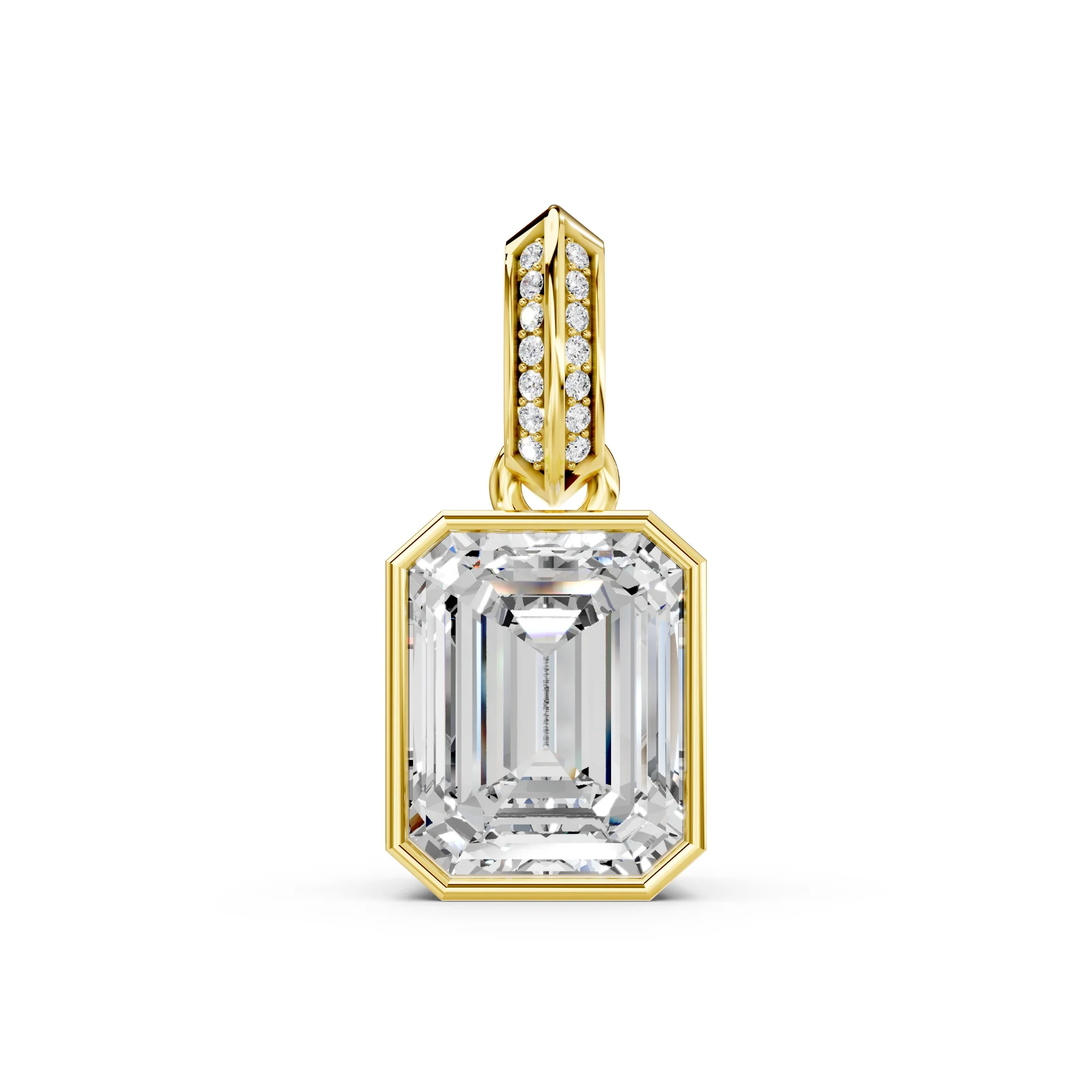 Pavé Bail Bezel Emerald Diamond Pendant jewellery
