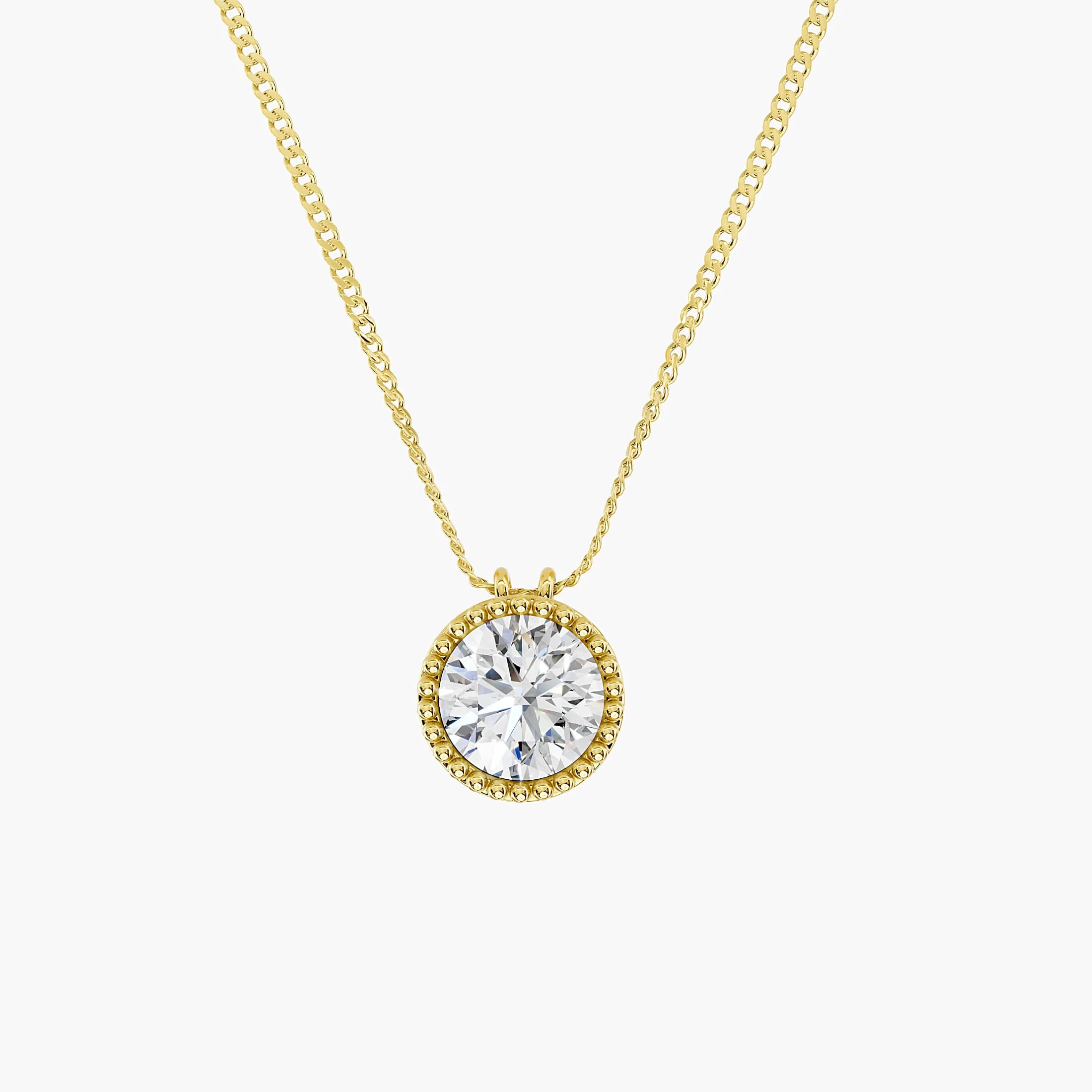 Milgrain Bezel Round Diamond Necklace jewellery