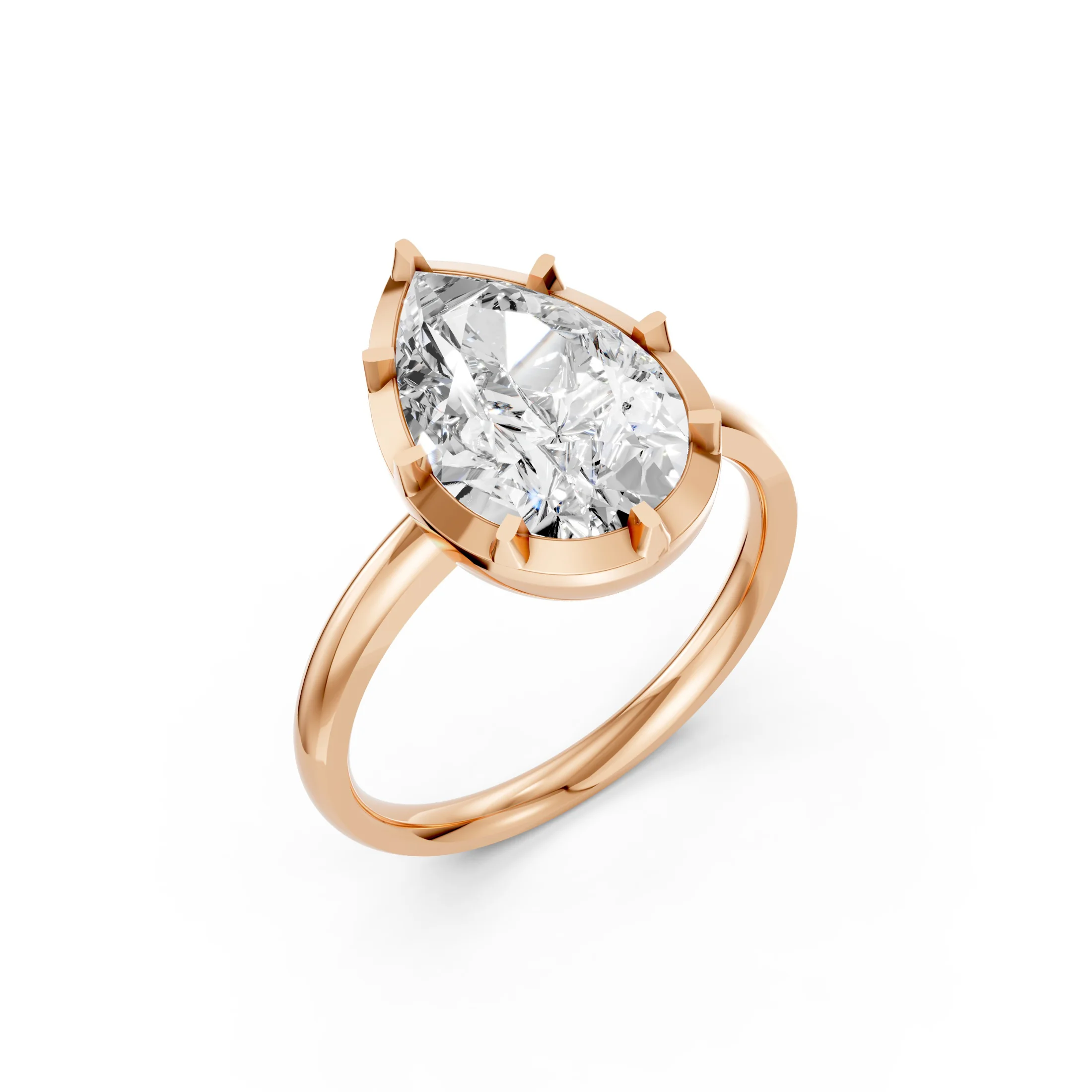 Amara Pear Swirl Solitaire Ring jewellery