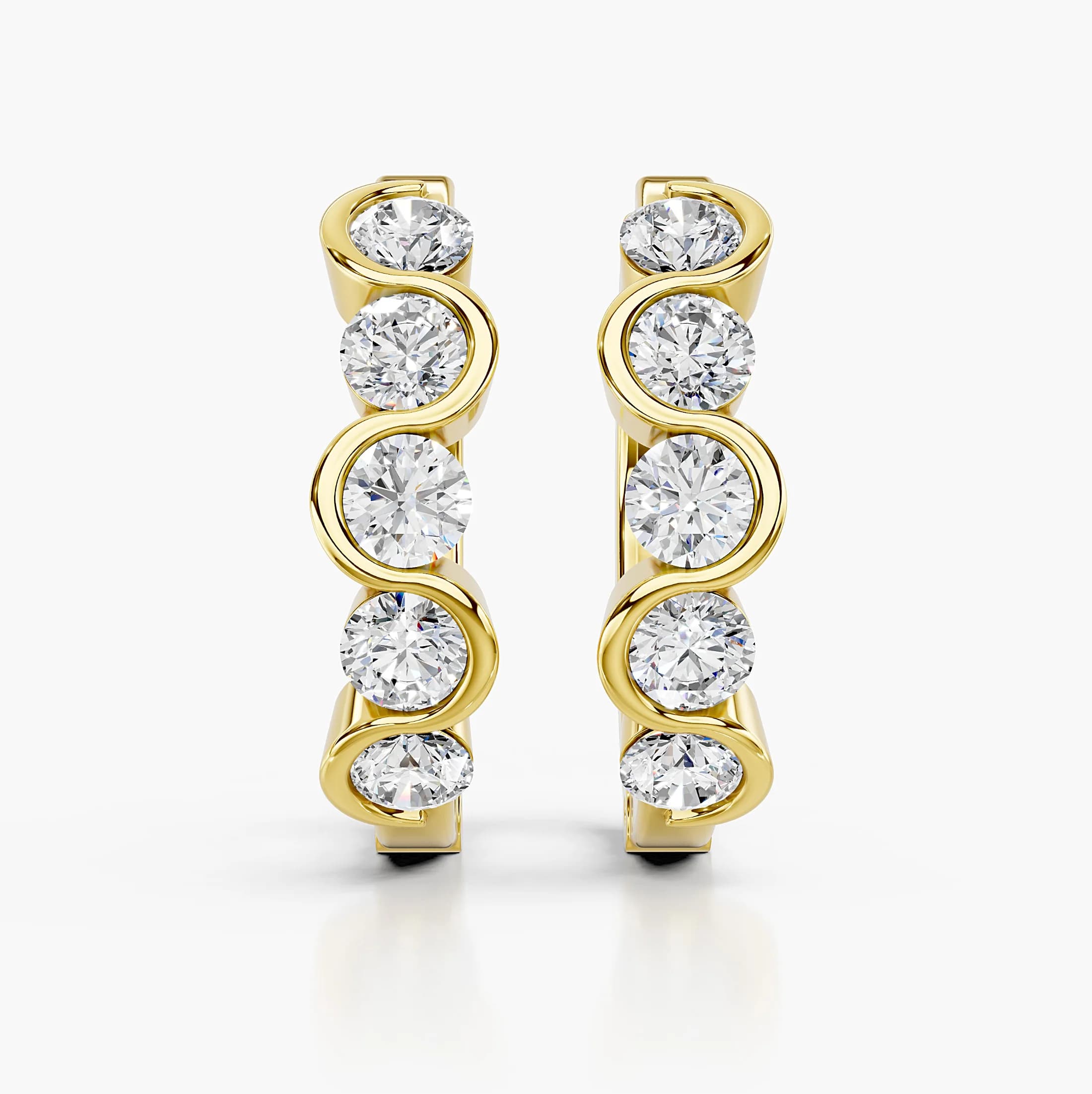 Solis Wave Diamond Hoop Earrings jewellery