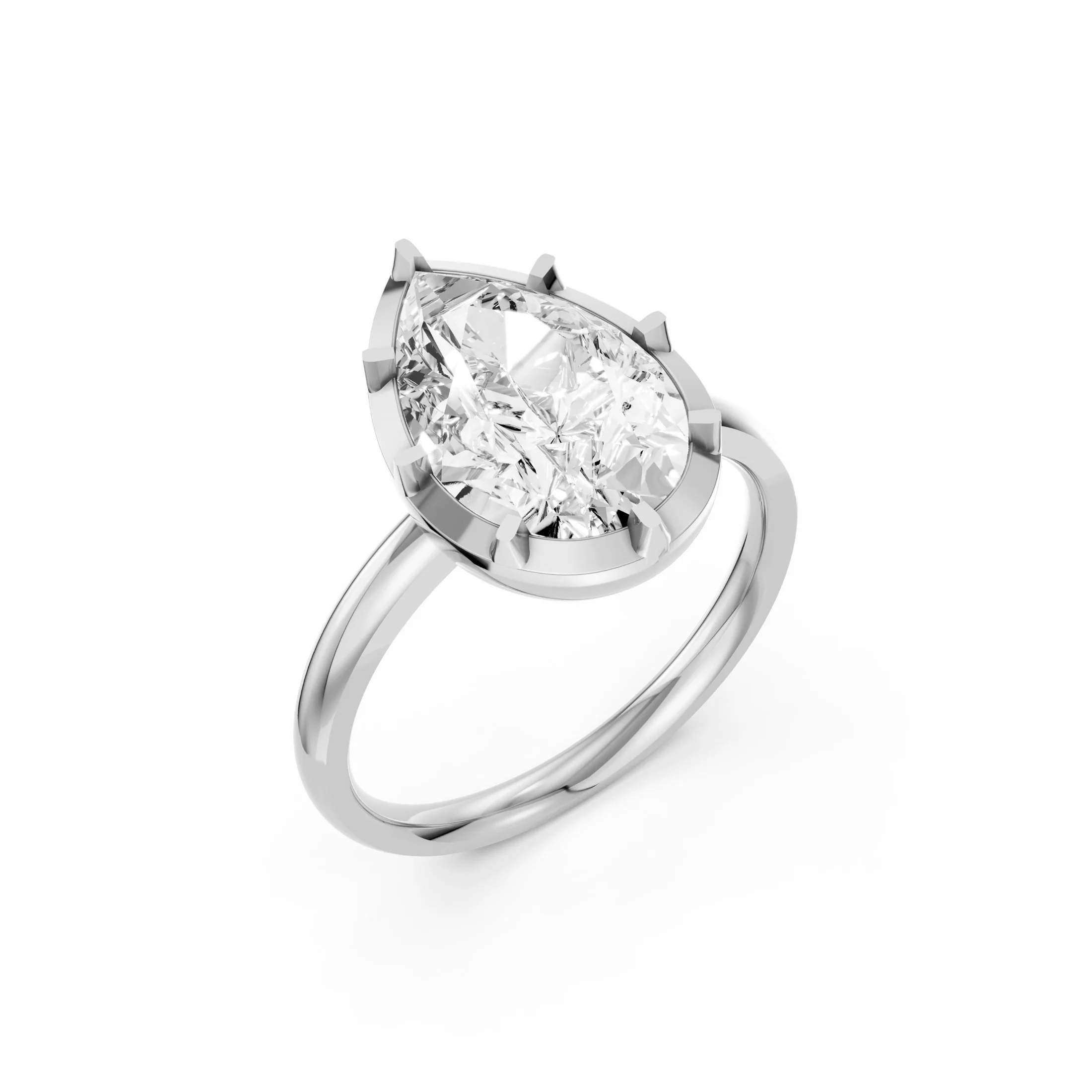 Amara Pear Swirl Solitaire Ring jewellery