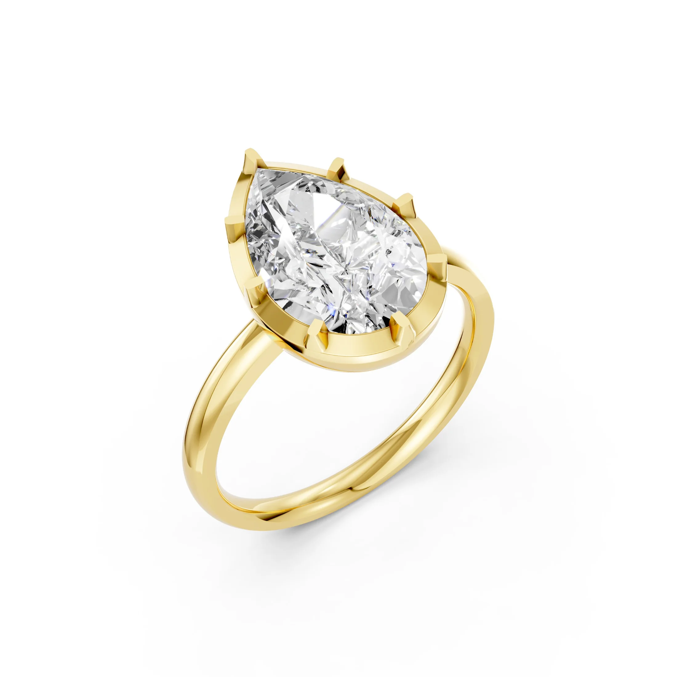 Amara Pear Swirl Solitaire Ring jewellery