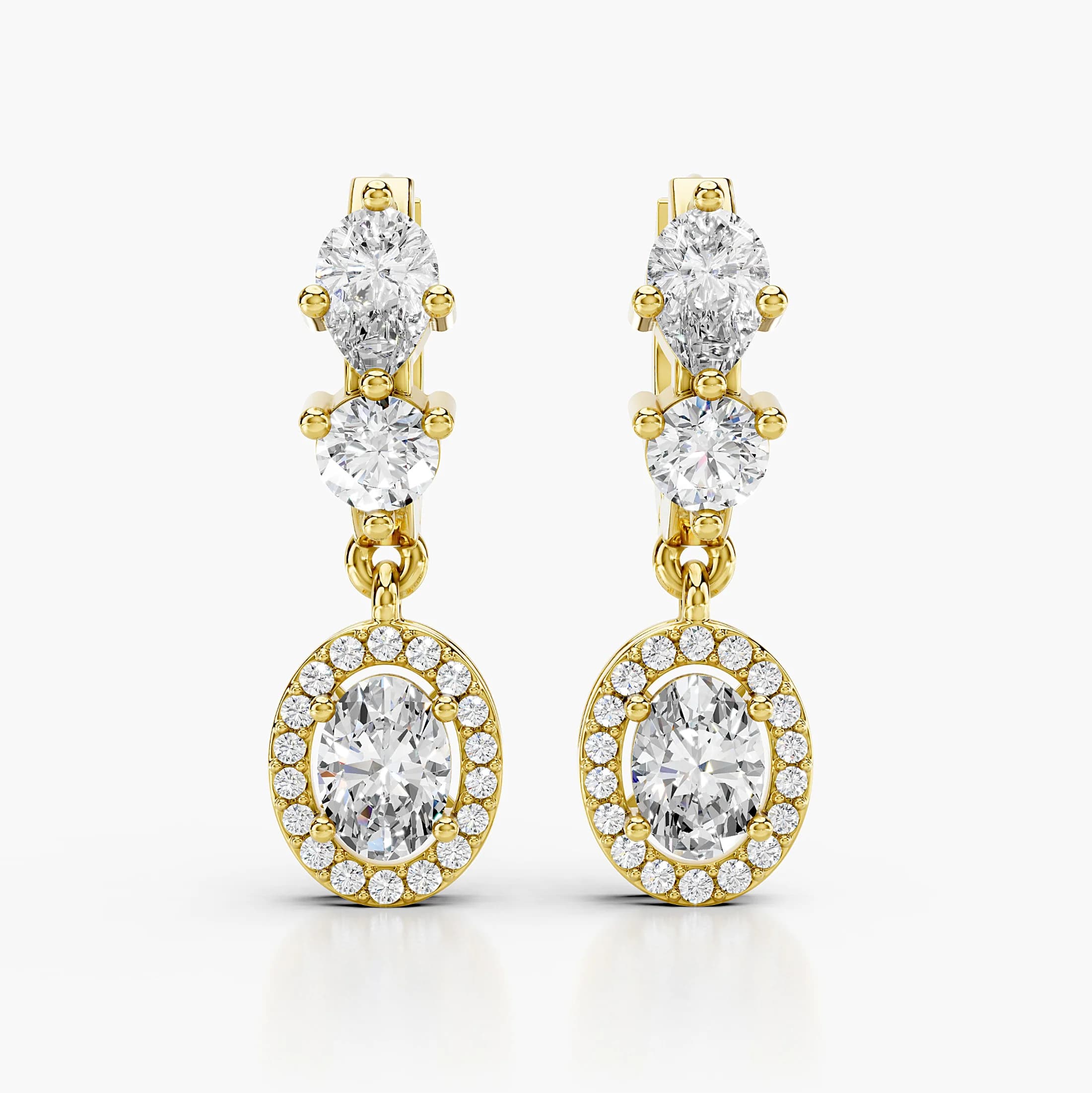 Virelle Oval Halo Diamond Drop Earrings jewellery