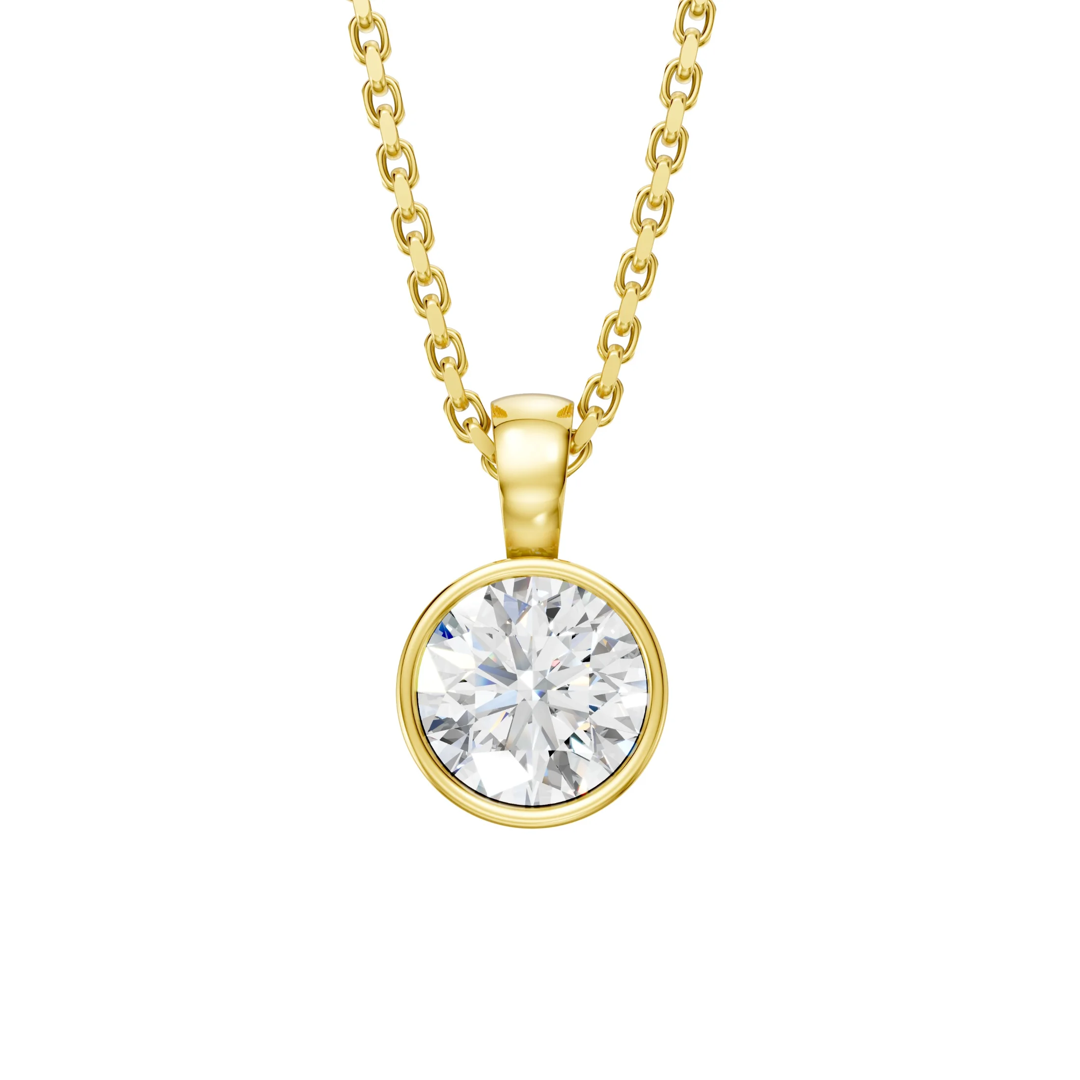 Aria Round Bezel Pendant Necklace jewellery