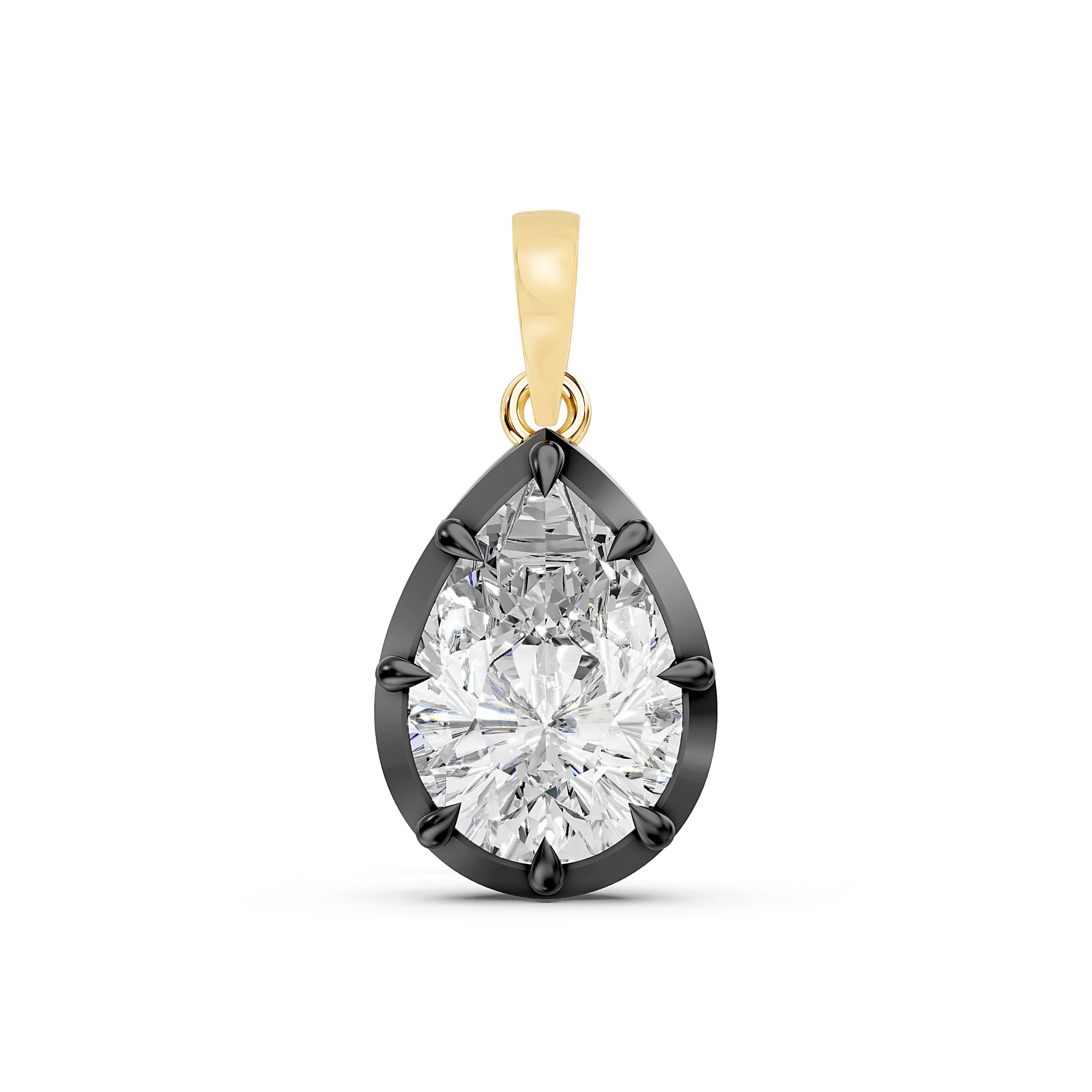 Noir Pear Solitaire Necklace jewellery