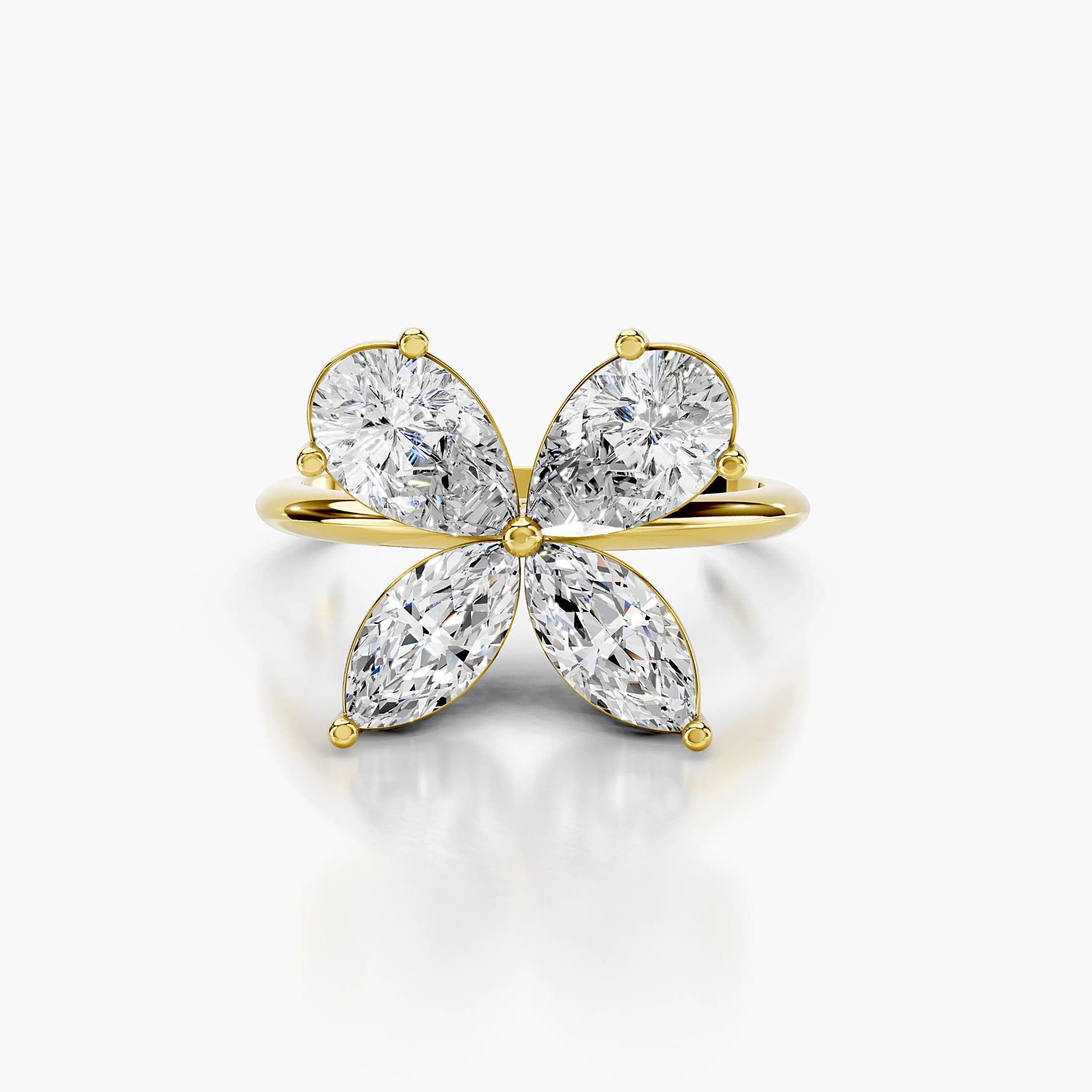 Four-Petal Pear & Marquise Diamond Ring jewellery