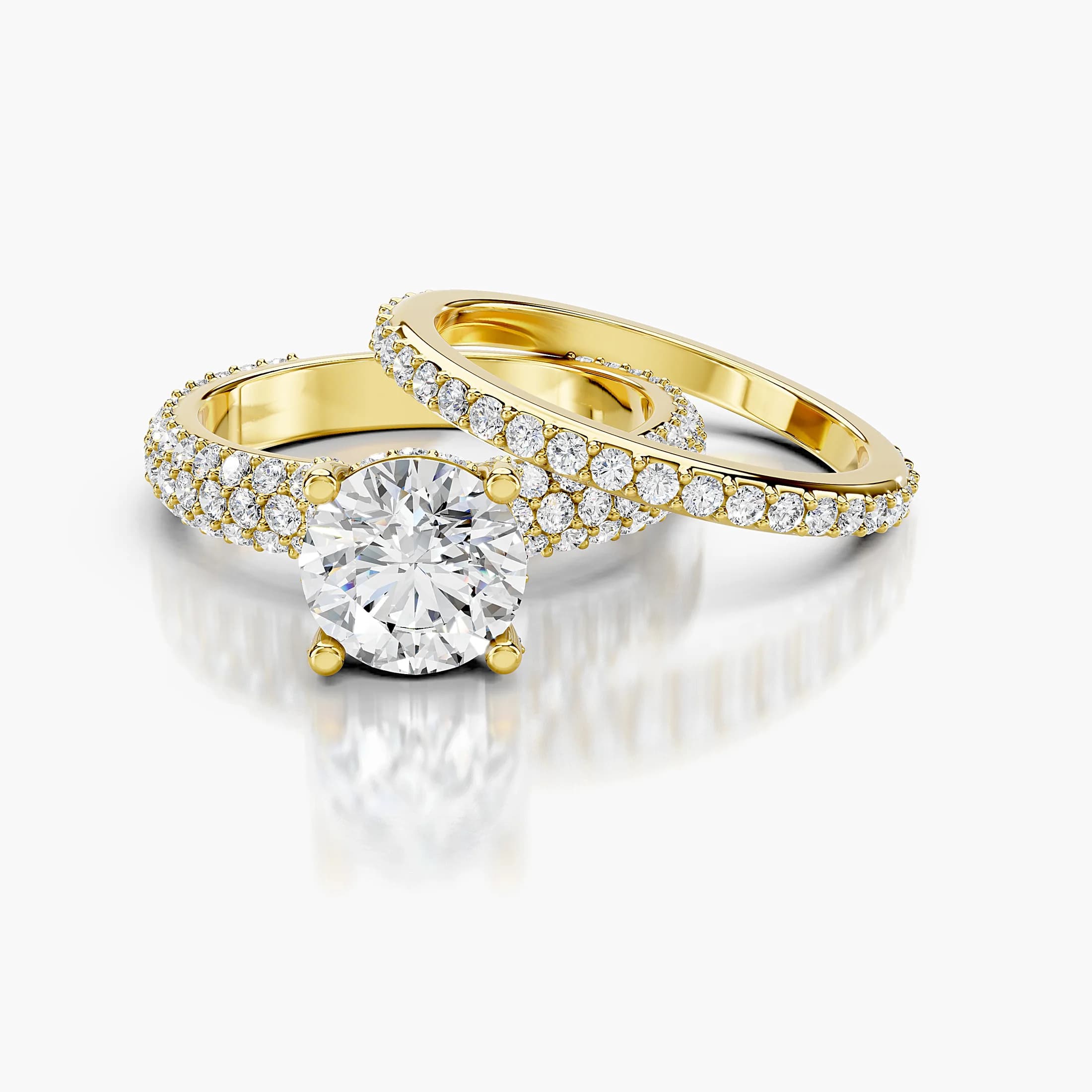 Eternal Orbit Round Diamond Pavé Bridal Set jewellery