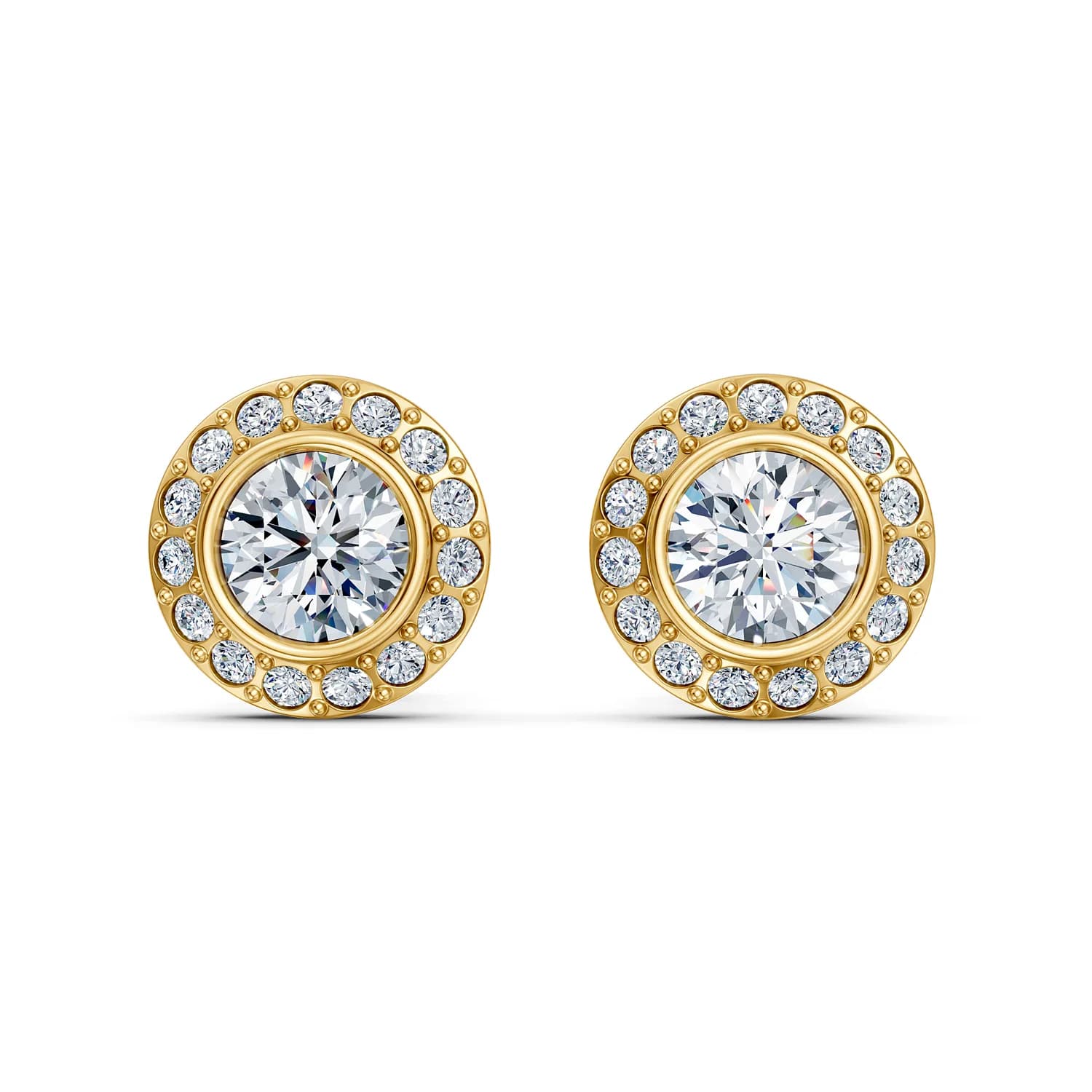 Aurevane Sunburst Round Diamond Halo Stud Earrings jewellery