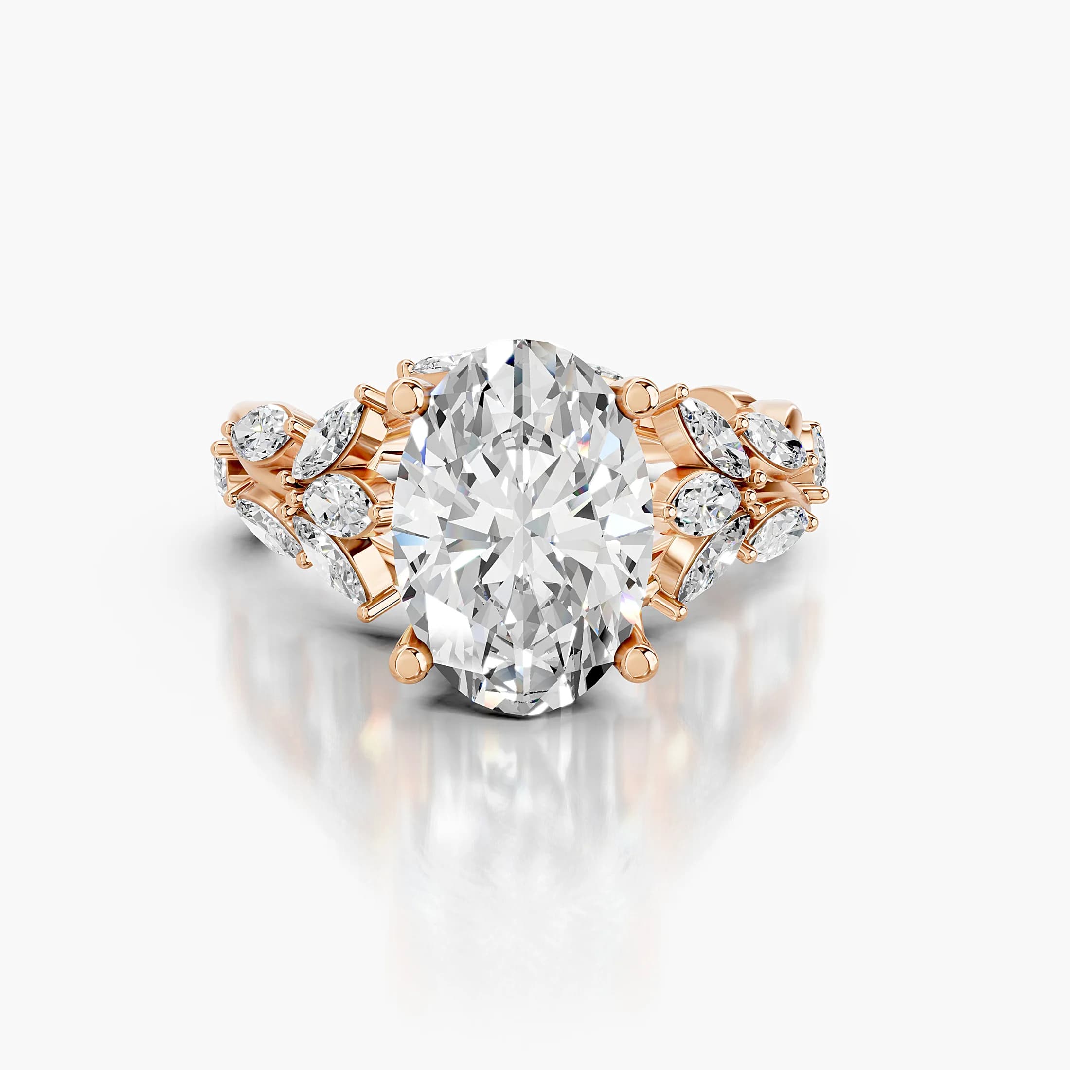 Oval Floral Diamond Ring jewellery