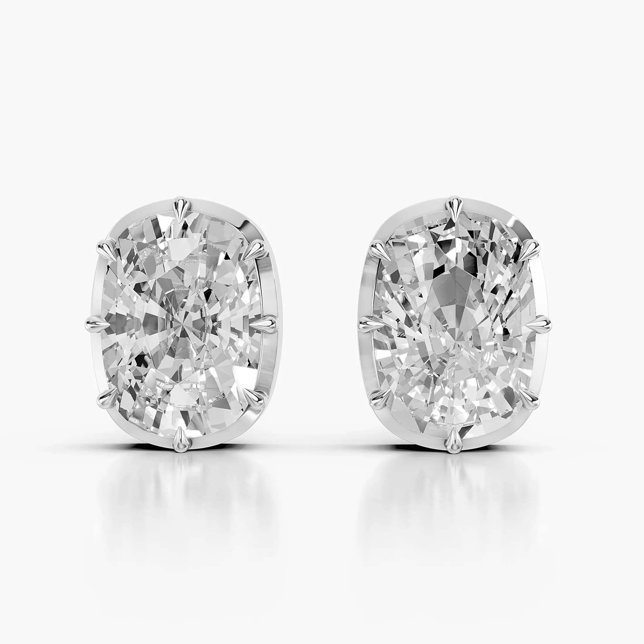 Cushion Solitaire Studs jewellery