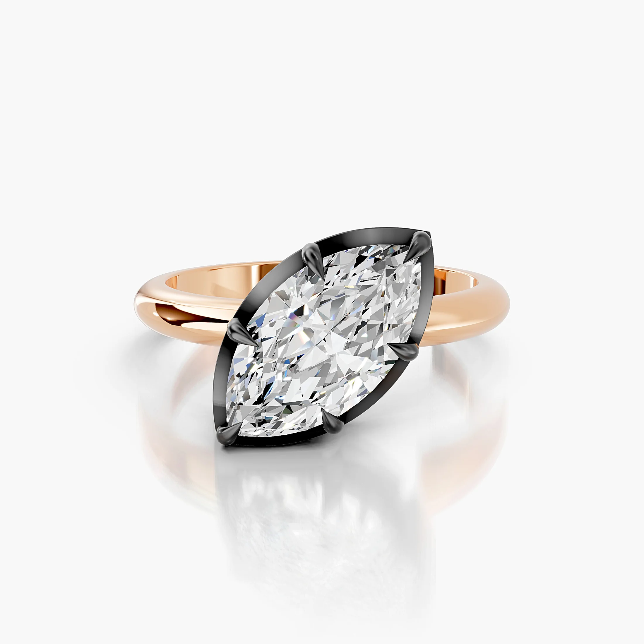 Marquise Contrast Prong Solitaire jewellery