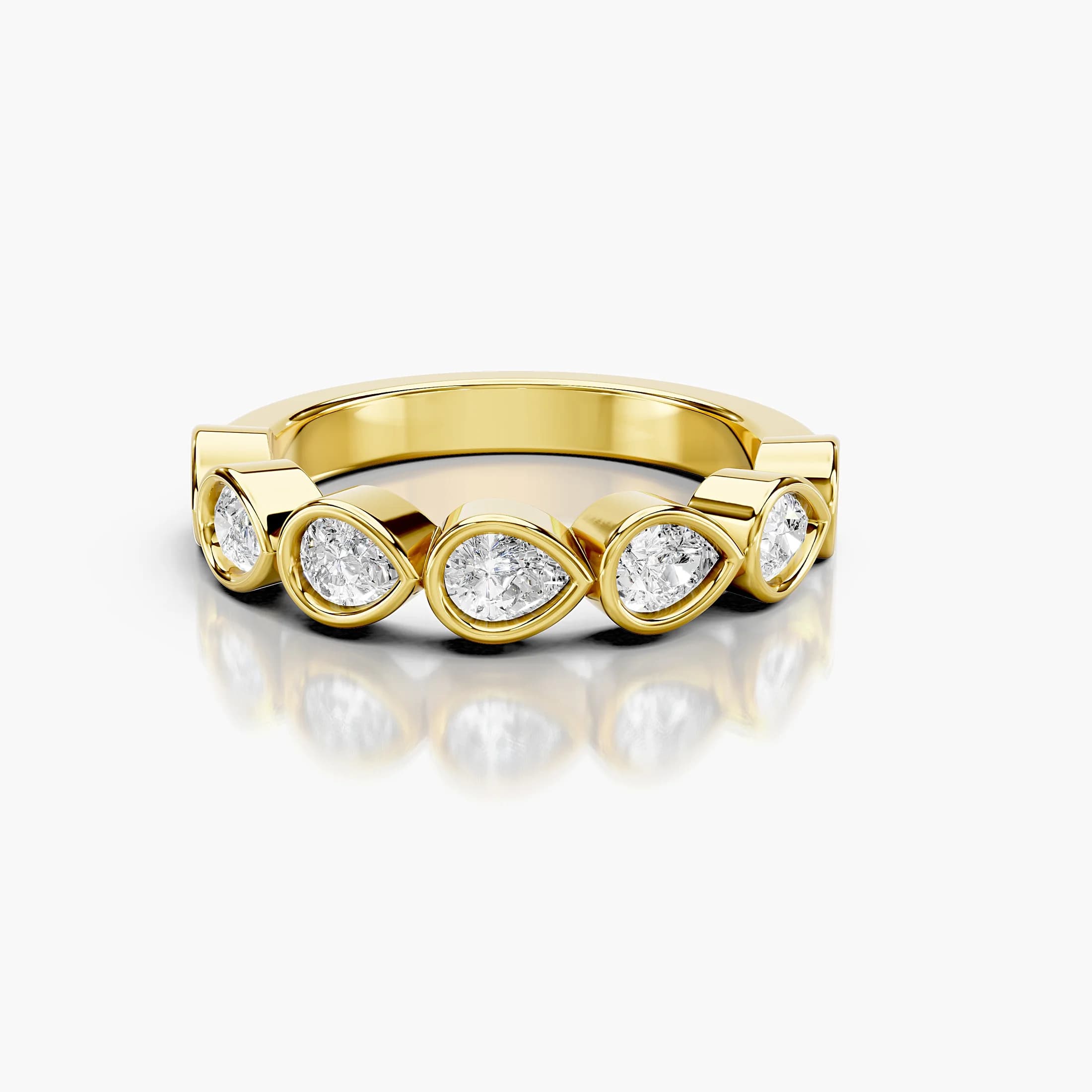 Bezel Pear Half-Eternity Band jewellery