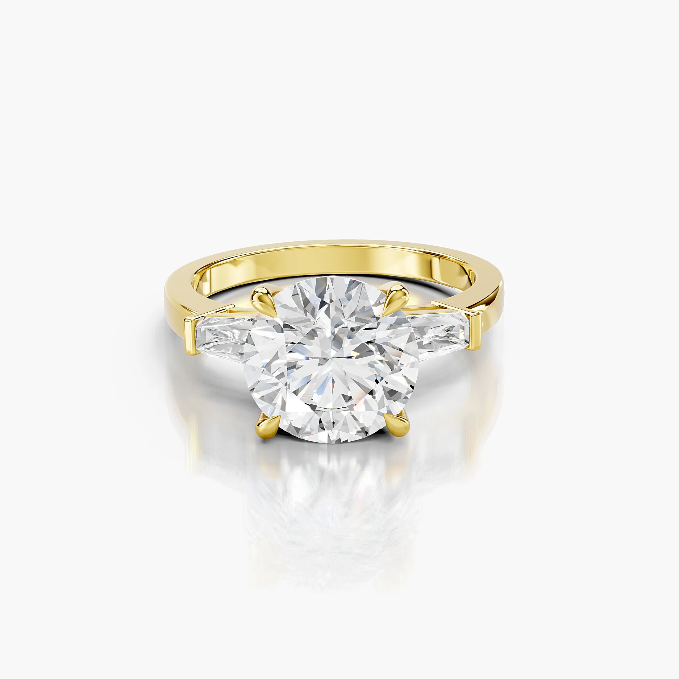 Round Baguette Three-Stone Ring jewellery