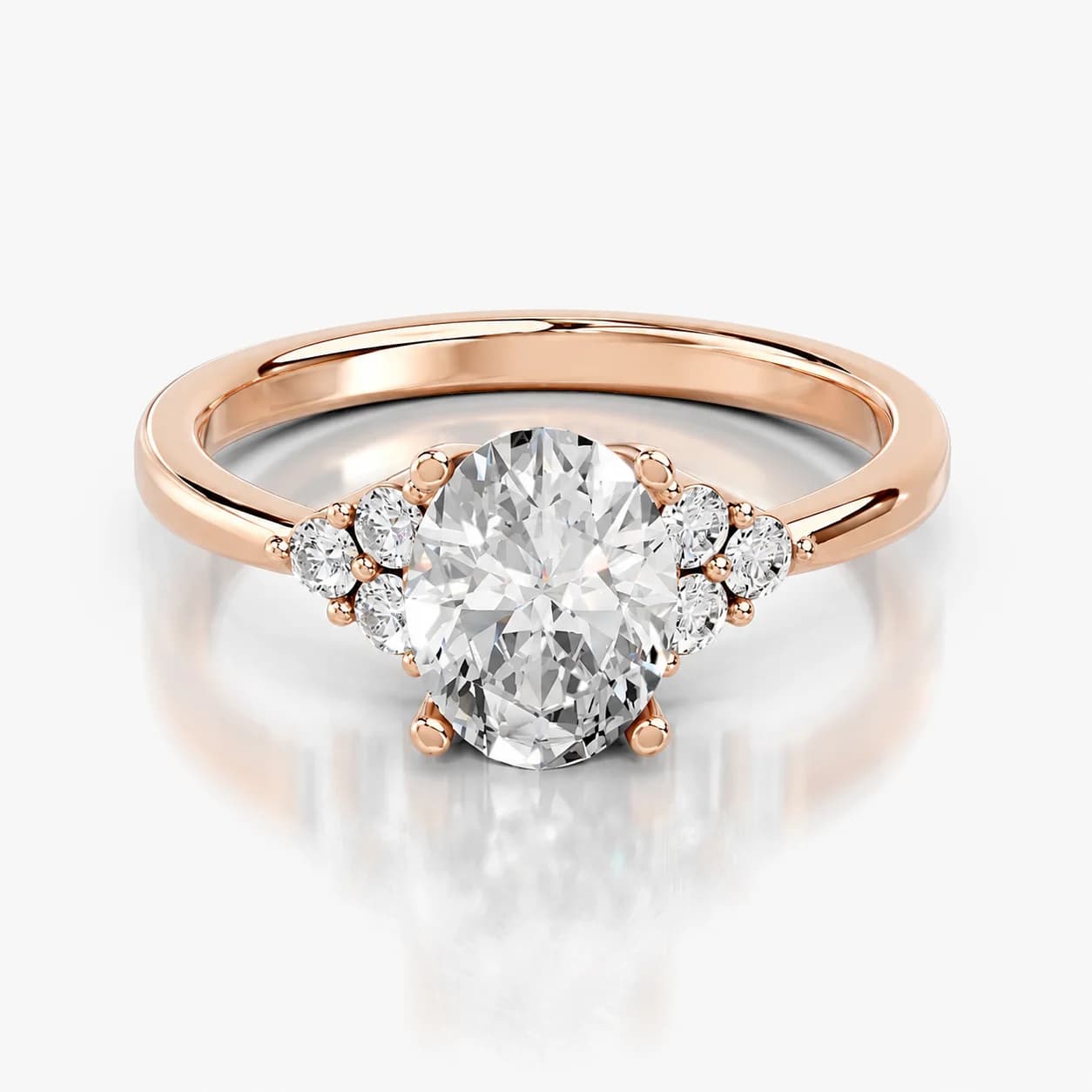 Oval Cluster Side-Stone Engagement Ring jewellery