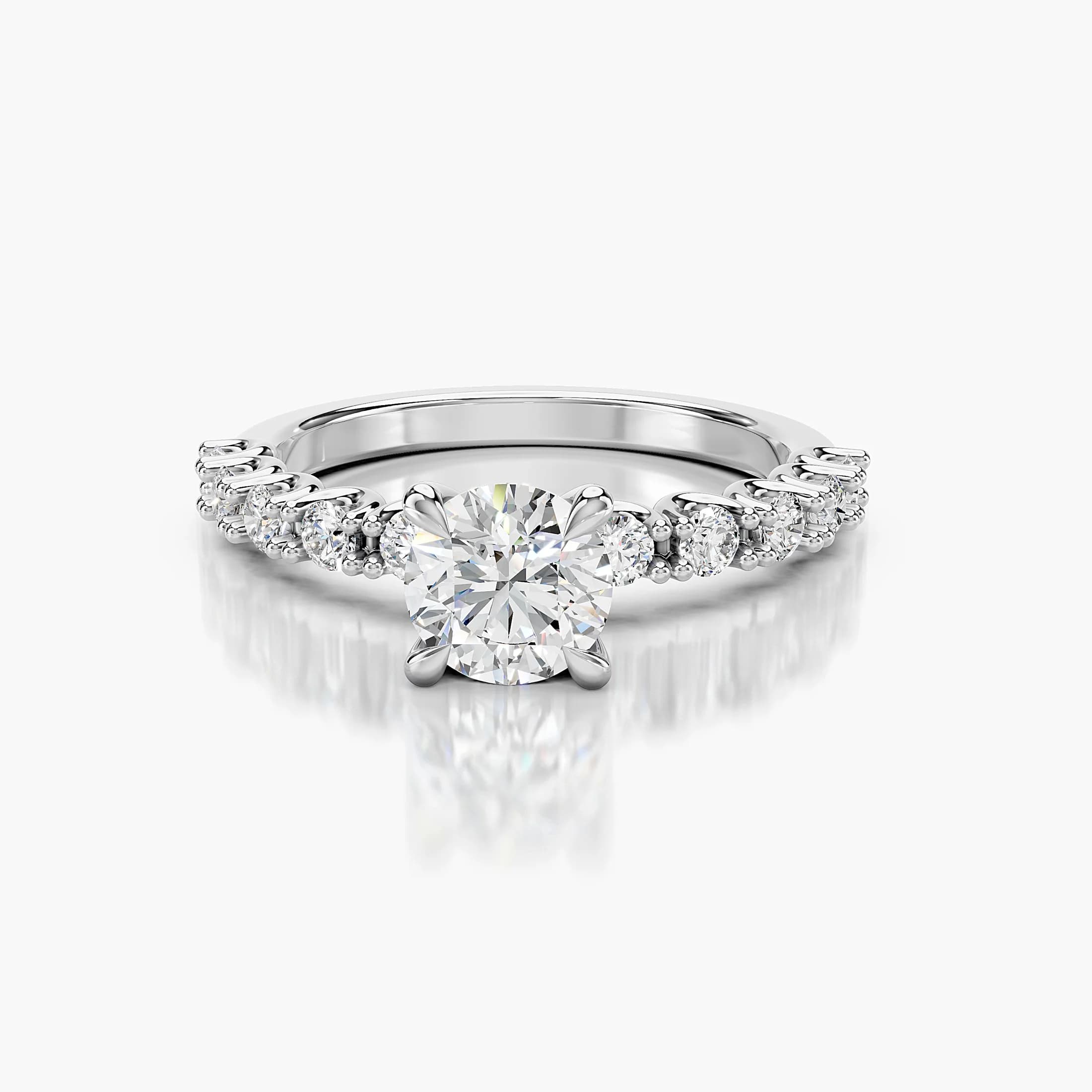 Classic Round Side-Stone Solitaire Ring jewellery