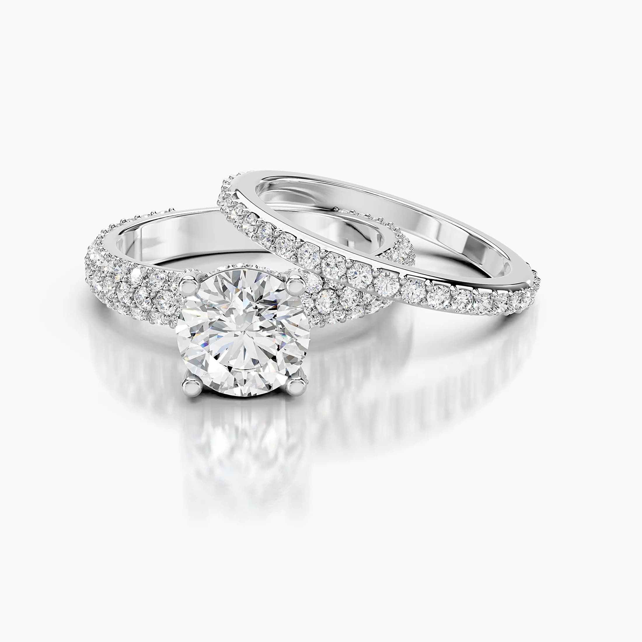 Eternal Orbit Round Diamond Pavé Bridal Set jewellery