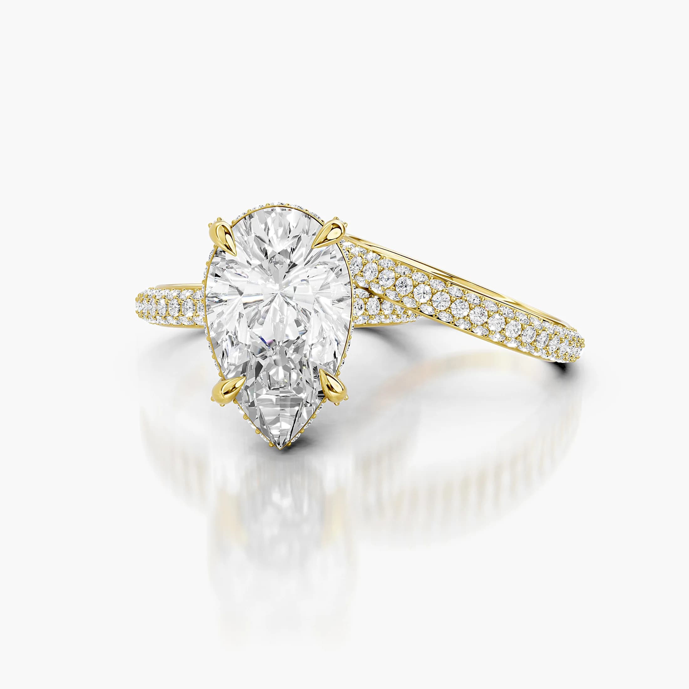 Pear Hidden Halo Pavé Bridal Set jewellery