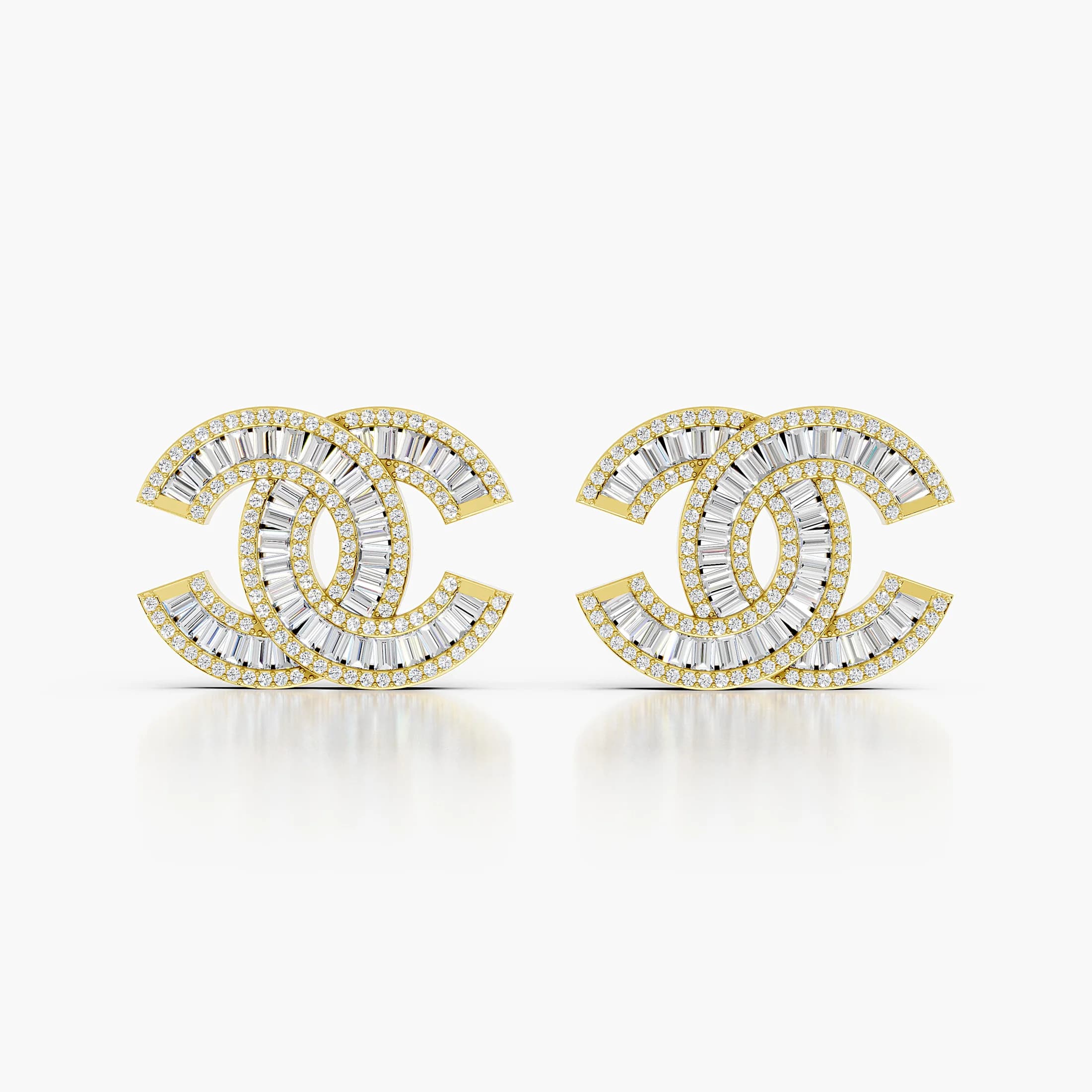 Celestine Interlocking Diamond Statement Stud Earrings jewellery