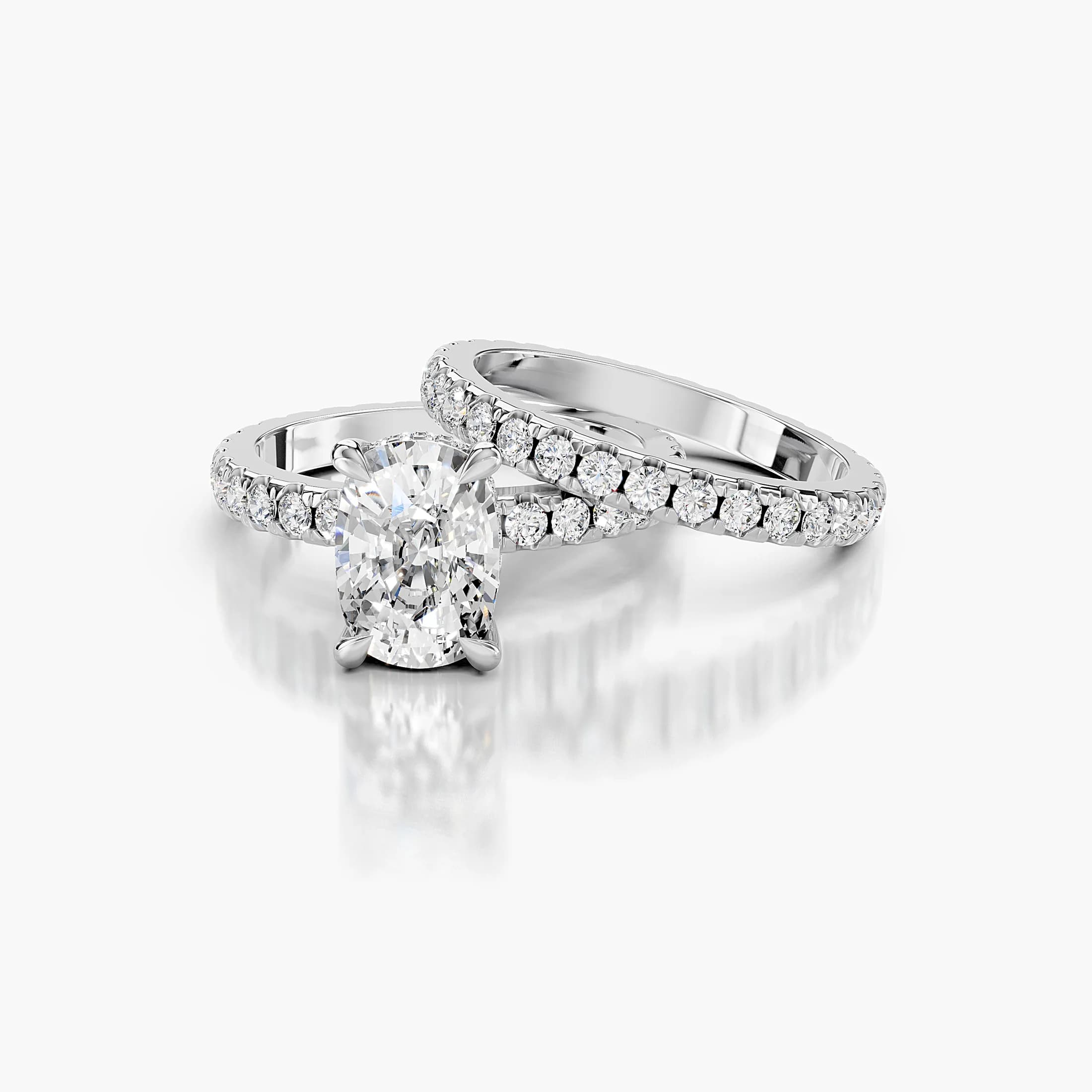 Oval-Cut Twisted Pavé Split-Shank Engagement Ring jewellery