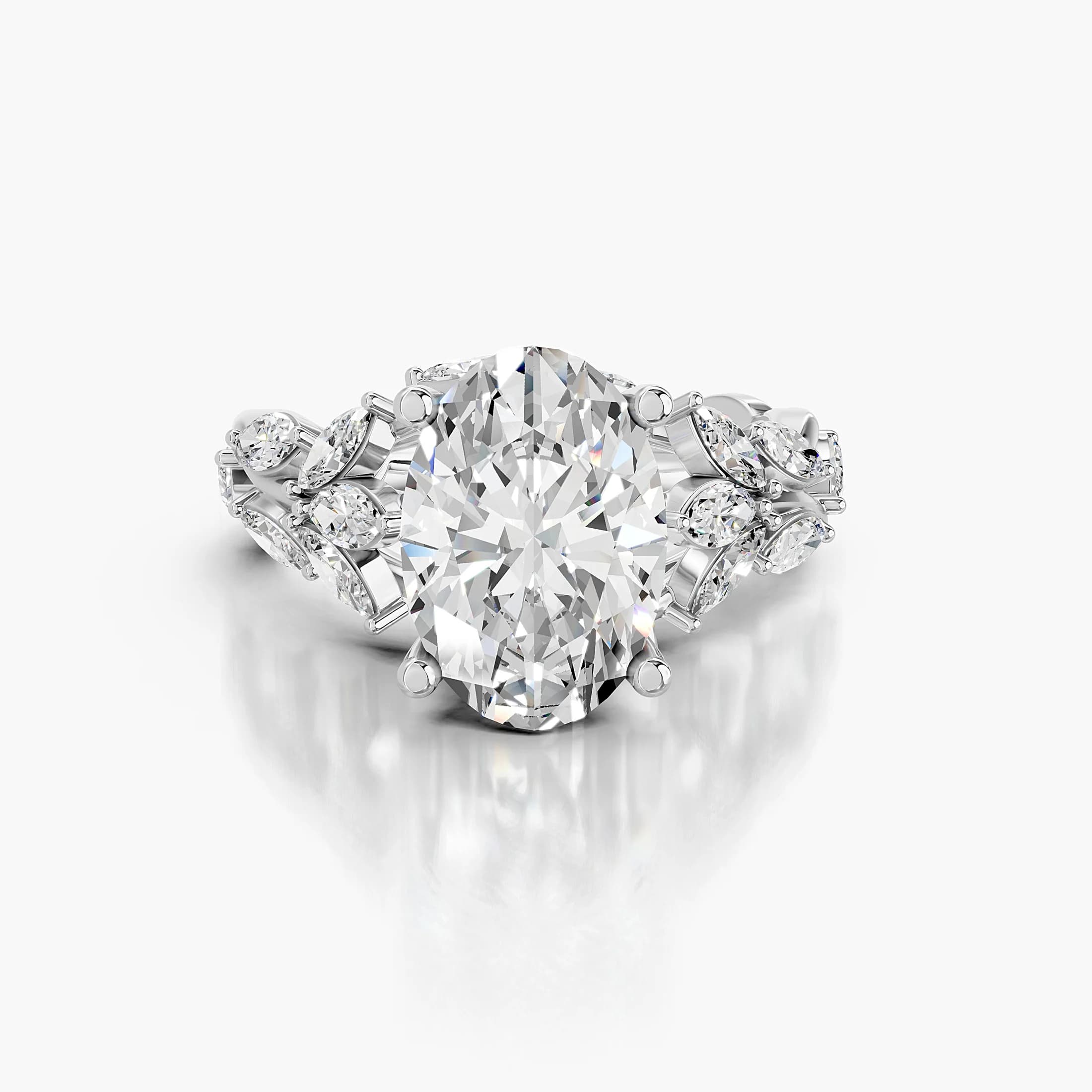 Oval Floral Diamond Ring jewellery