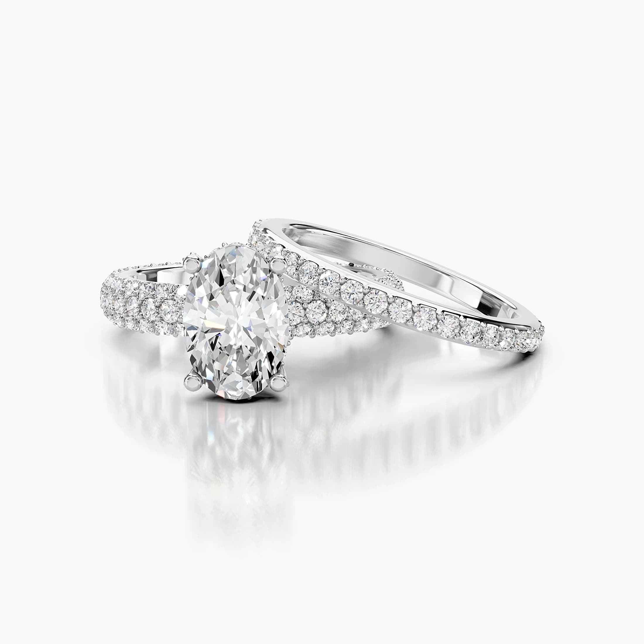 Celestial Arc Oval Pavé Bridal Set jewellery