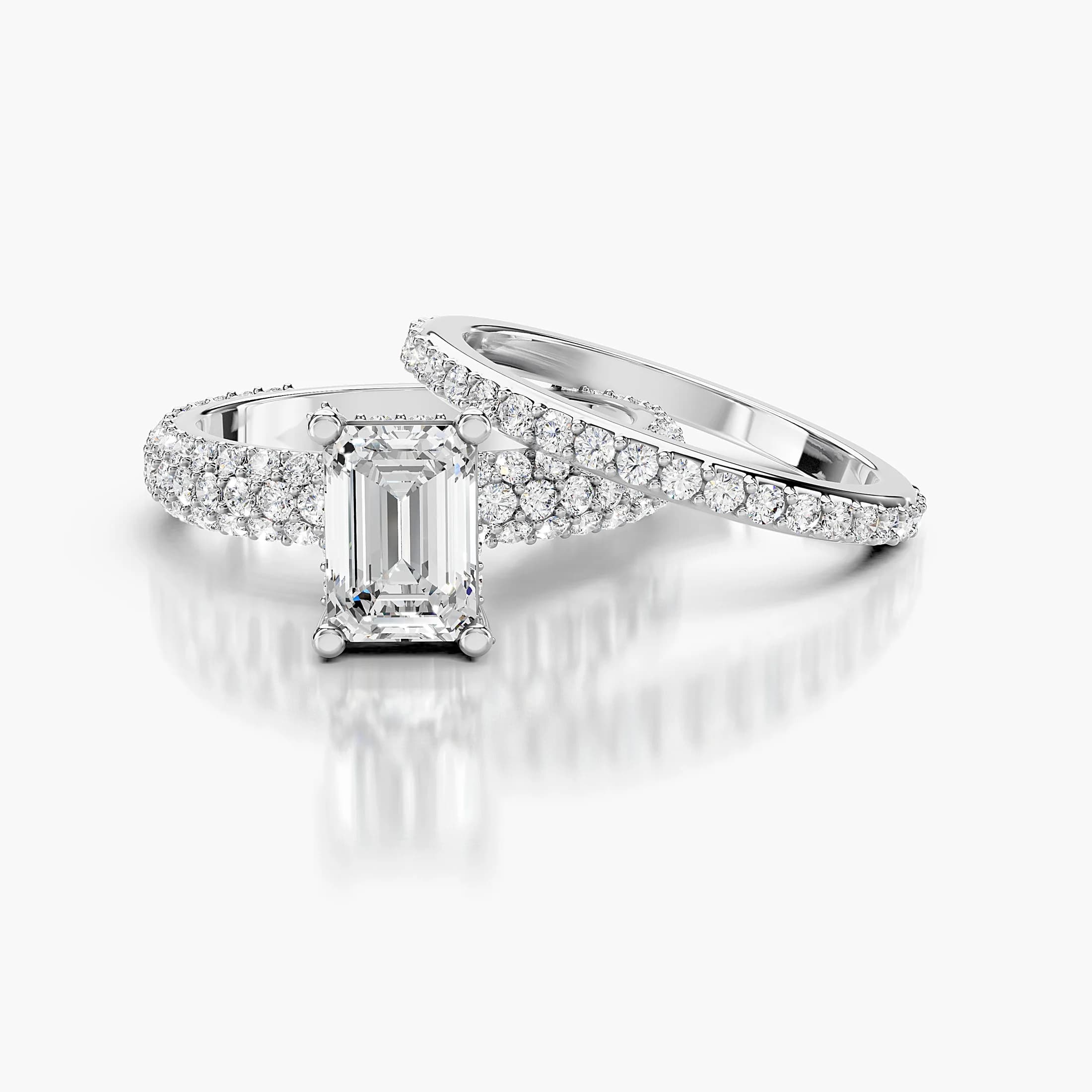 Prism Terrace Emerald Pavé Bridal Set jewellery