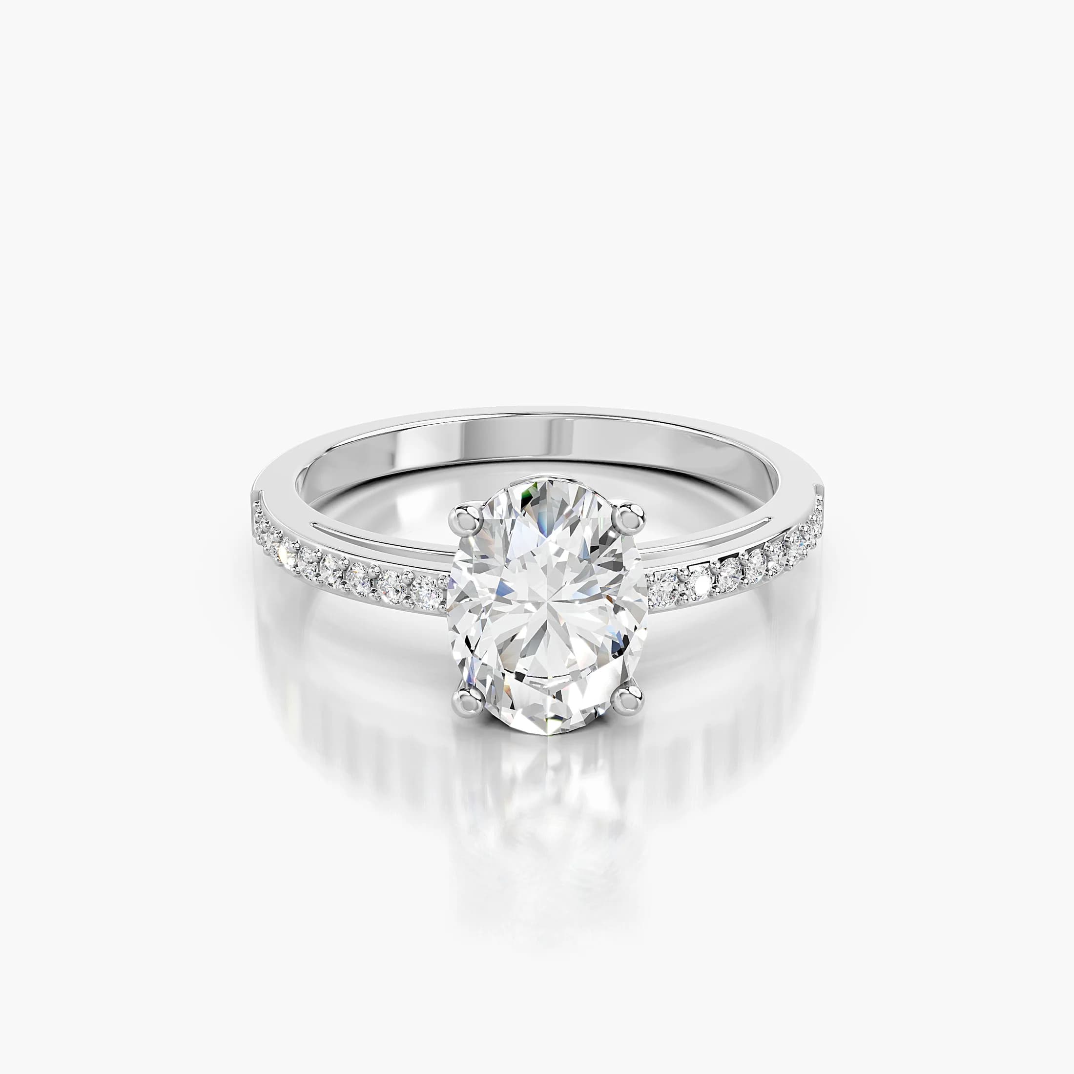 Crestline Oval Pavé Engagement Ring jewellery
