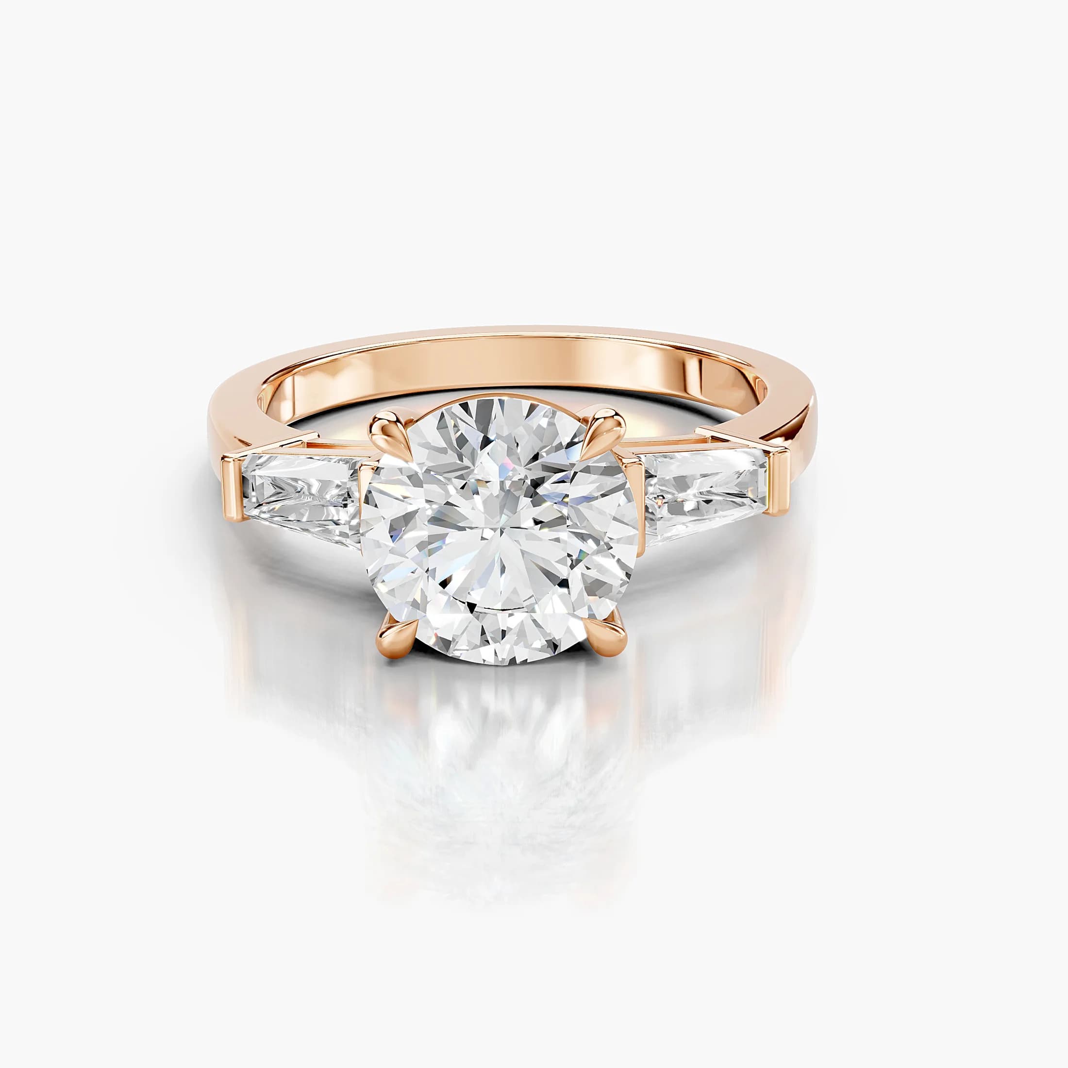 Round Baguette Three-Stone Ring jewellery
