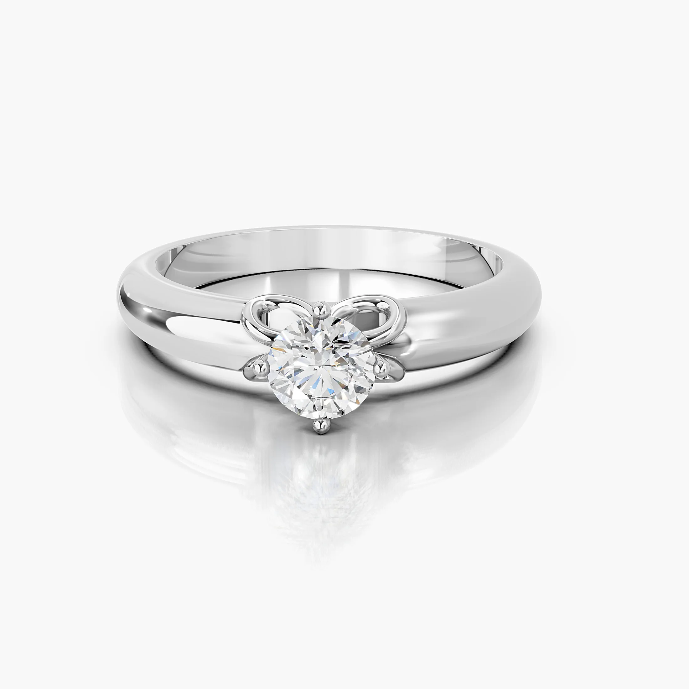 Round Scrollwork Solitaire Ring jewellery