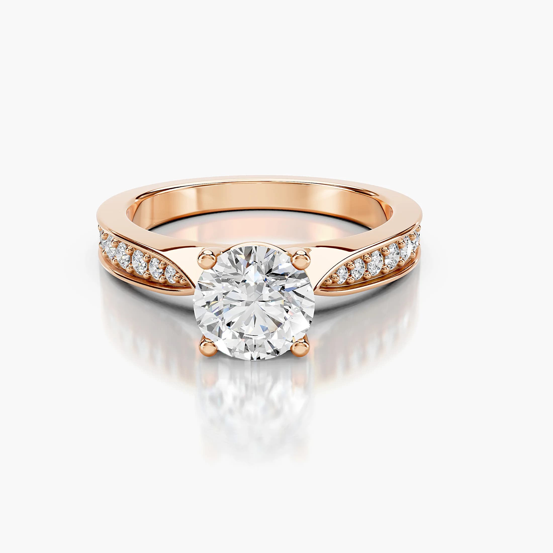 Round Framed Side-Stone Engagement Ring jewellery