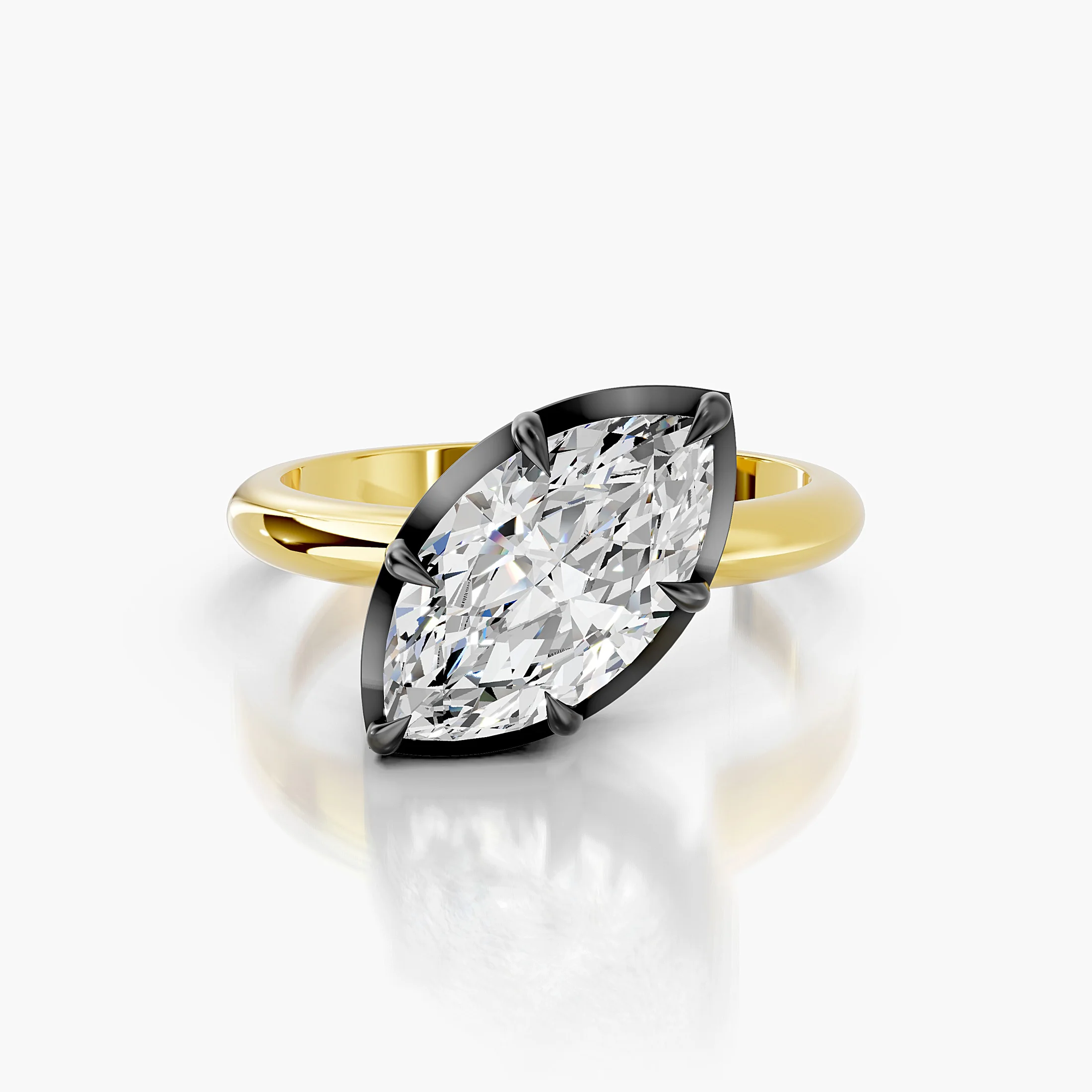 Marquise Contrast Prong Solitaire jewellery