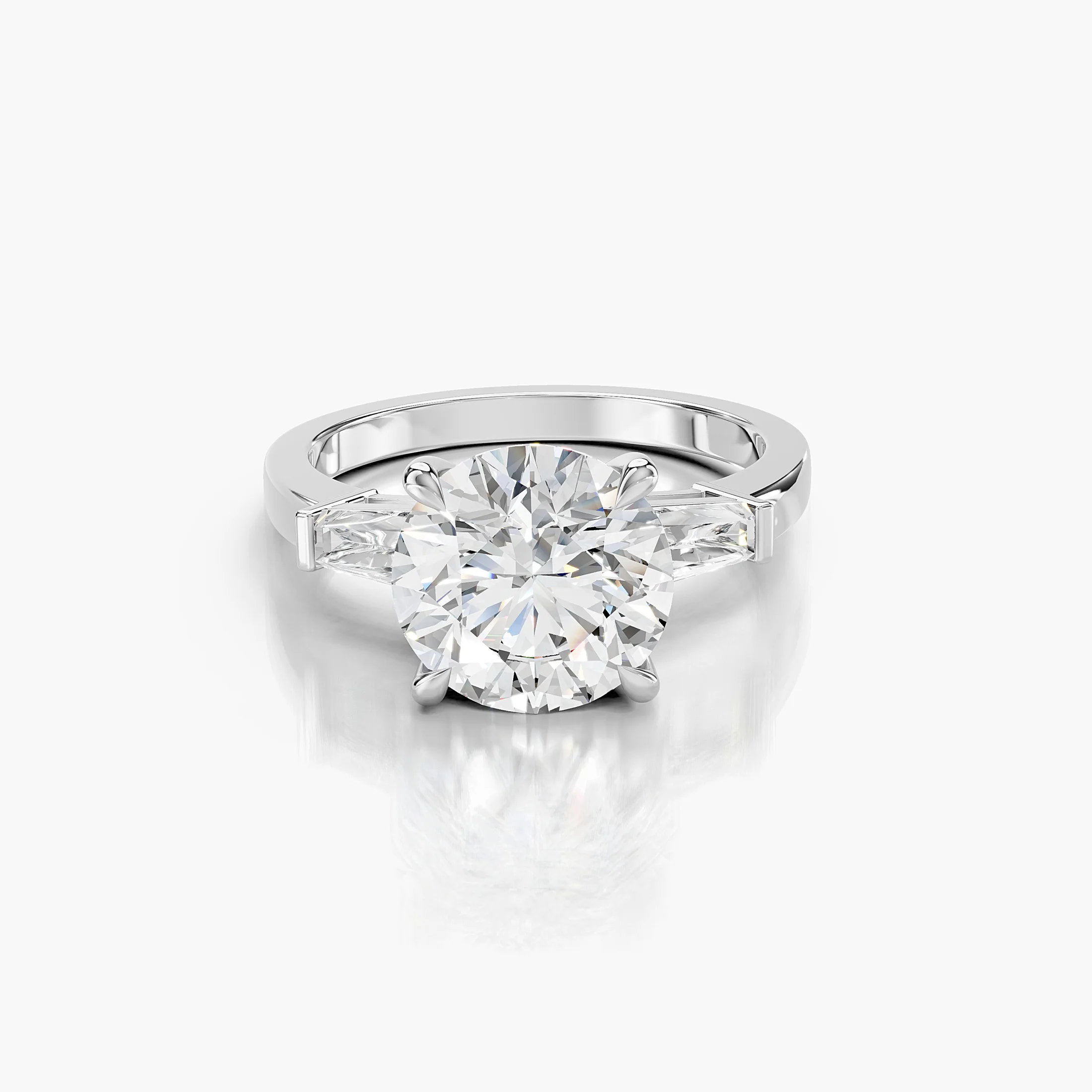 Round Baguette Three-Stone Ring jewellery