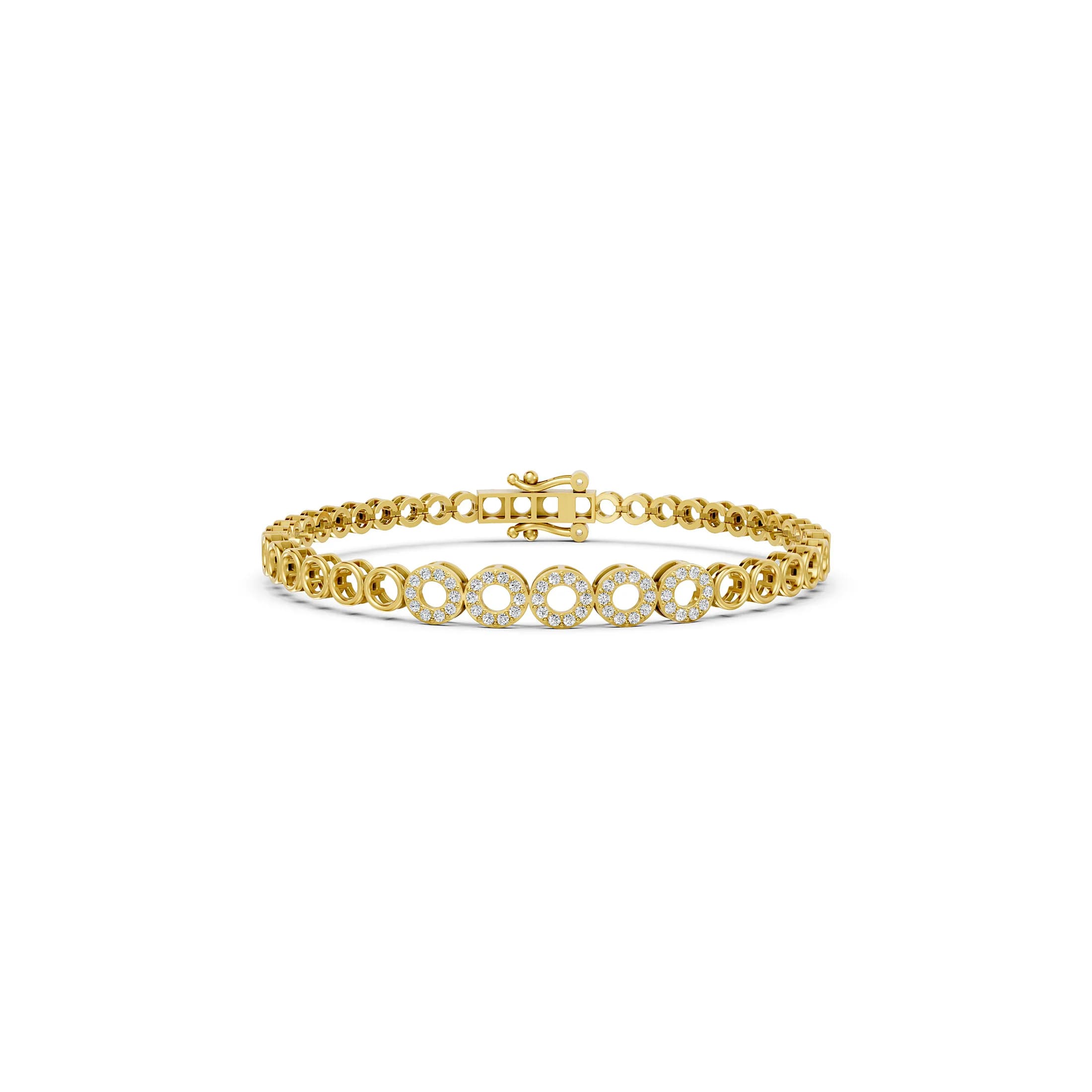 Celeste Pavé Circle Diamond Link Bracelet jewellery