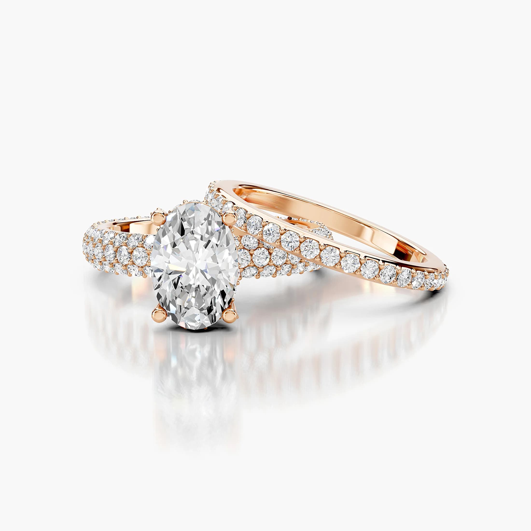 Celestial Arc Oval Pavé Bridal Set jewellery