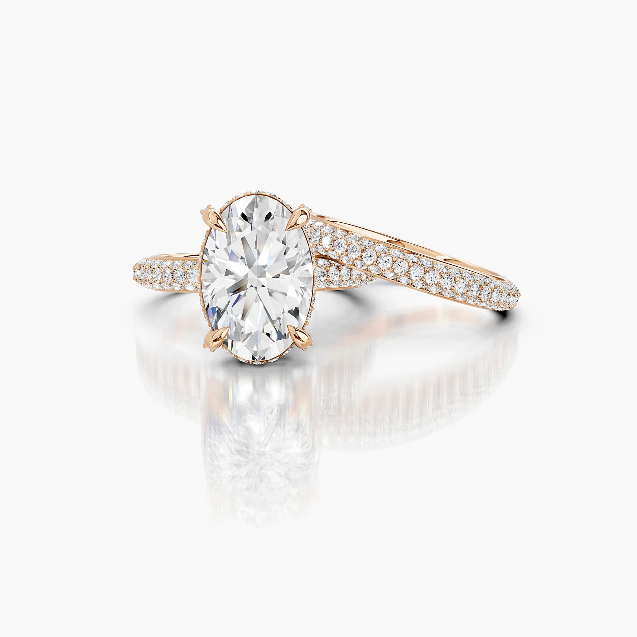 Oval Radiance Pavé Bridal Set jewellery