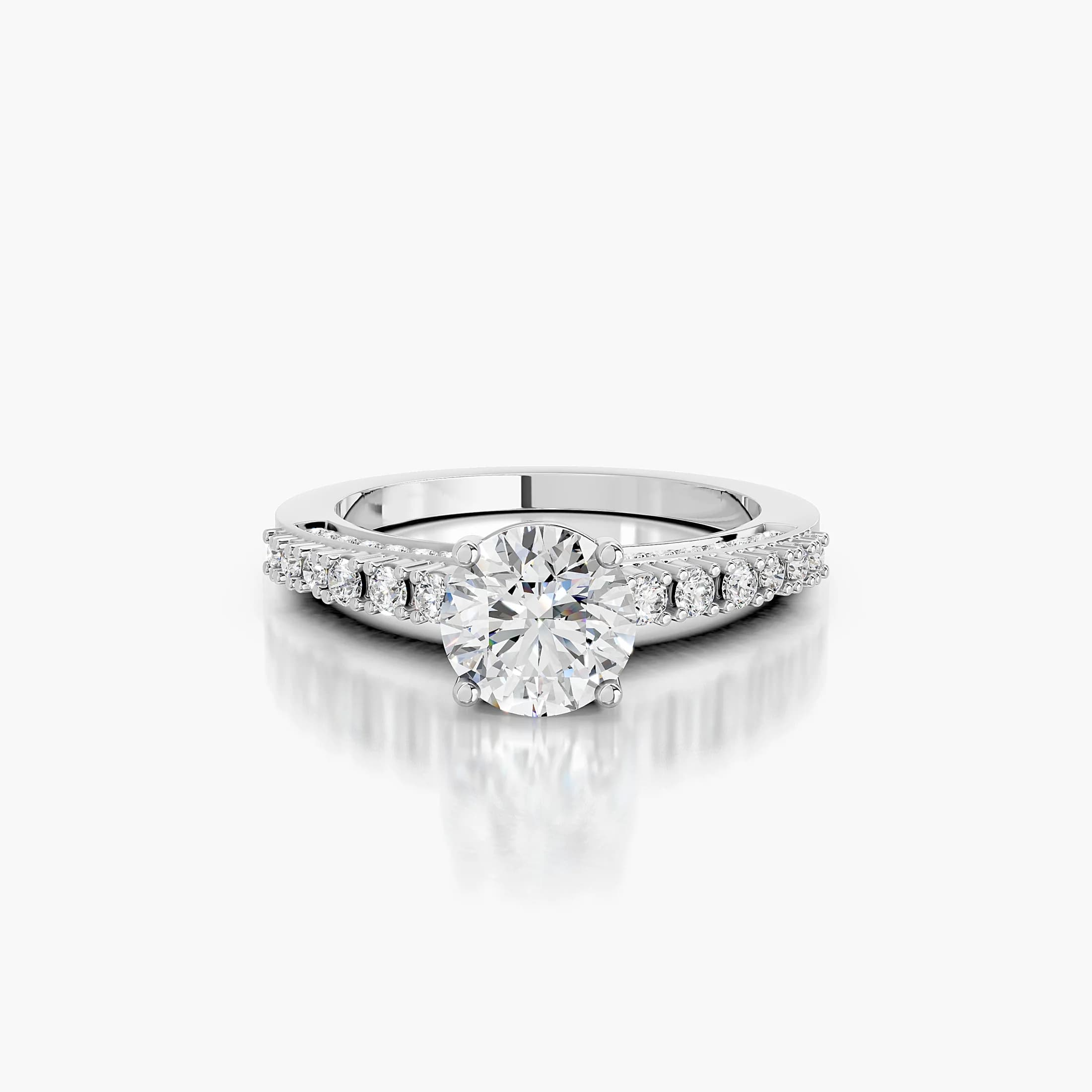 Twin Arc Round Diamond Engagement Ring jewellery