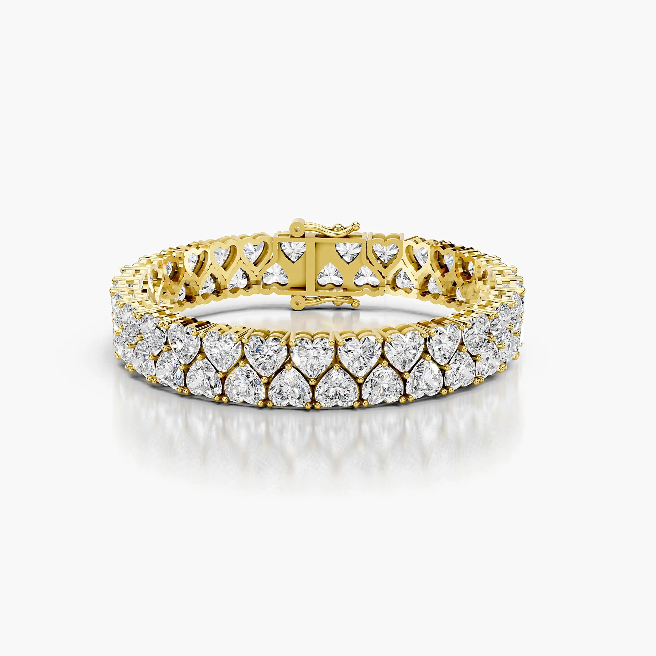 Heartlace Duet Two-Row Heart Diamond Tennis Bracelet jewellery