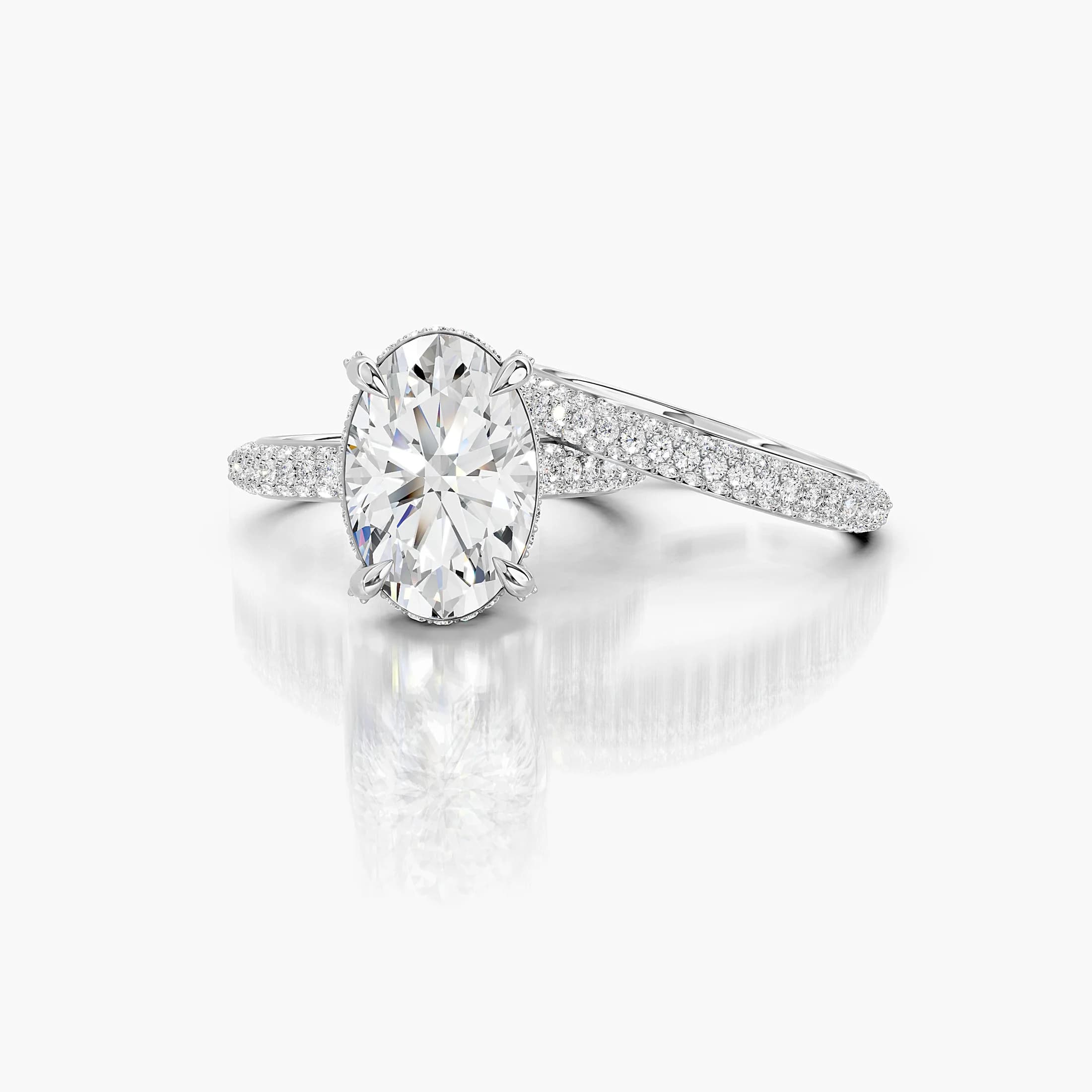 Oval Radiance Pavé Bridal Set jewellery