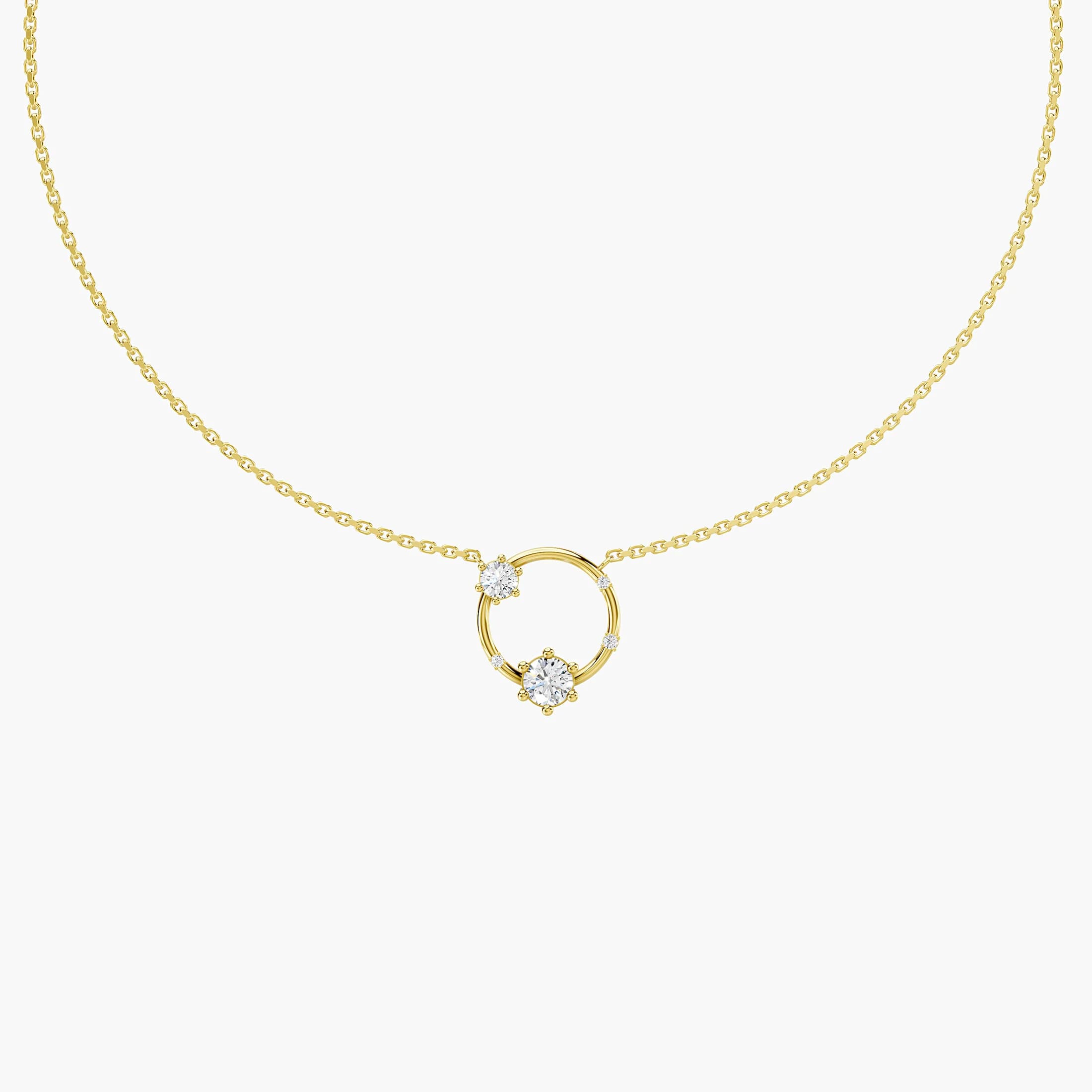 Graduated Diamond Open-Circle Necklace jewellery