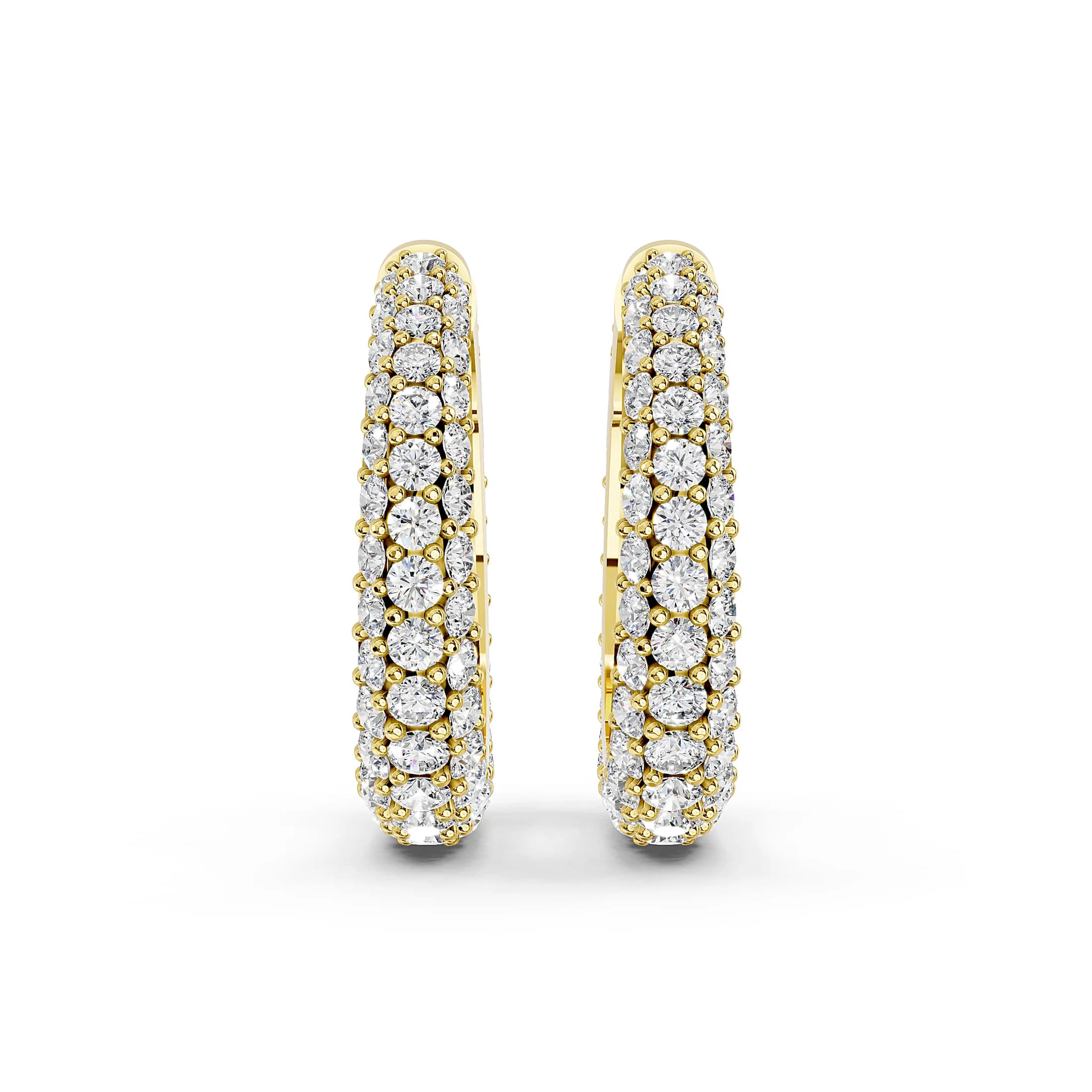 Aurora Triple-Row Diamond Huggies jewellery
