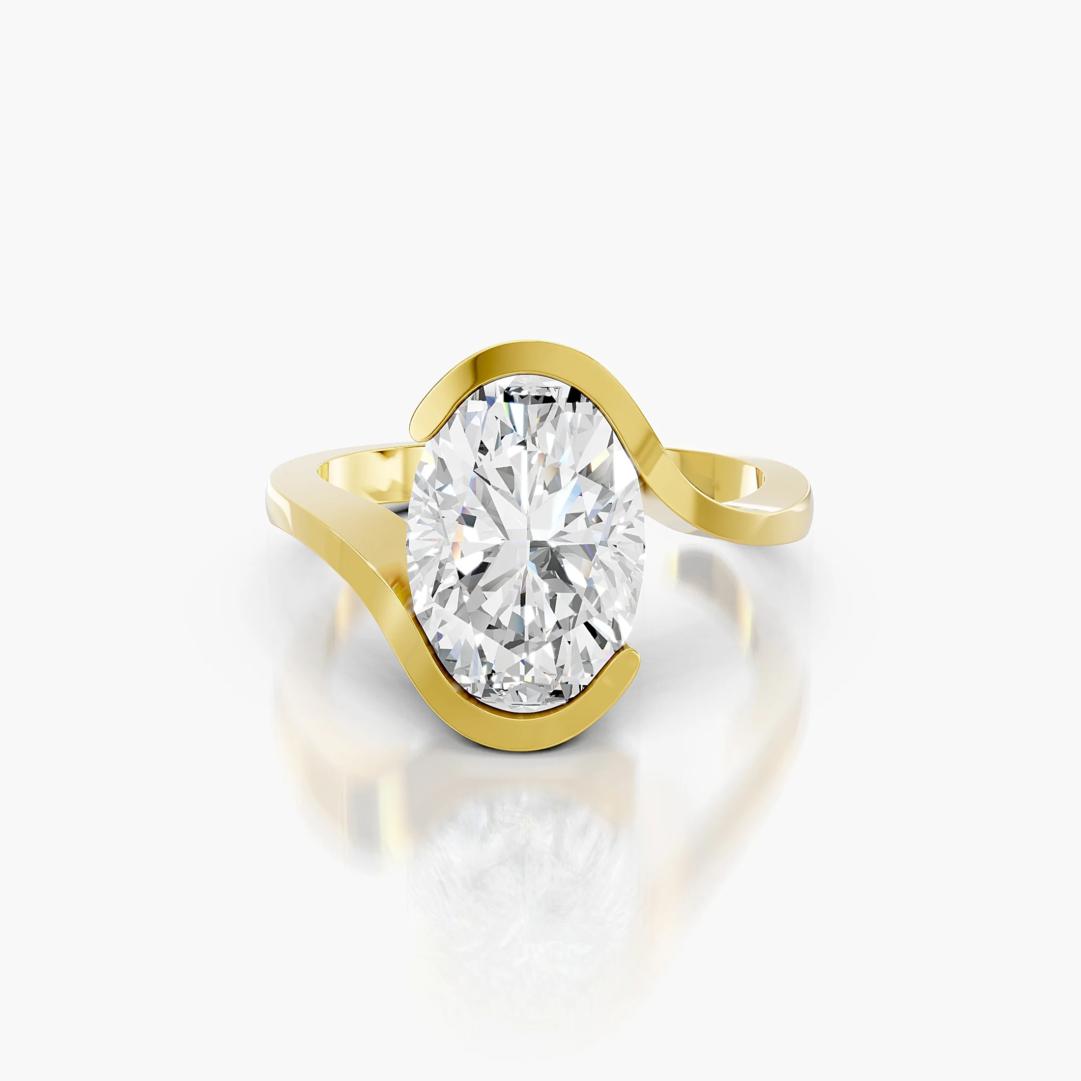 Oval Swirl Solitaire Ring jewellery