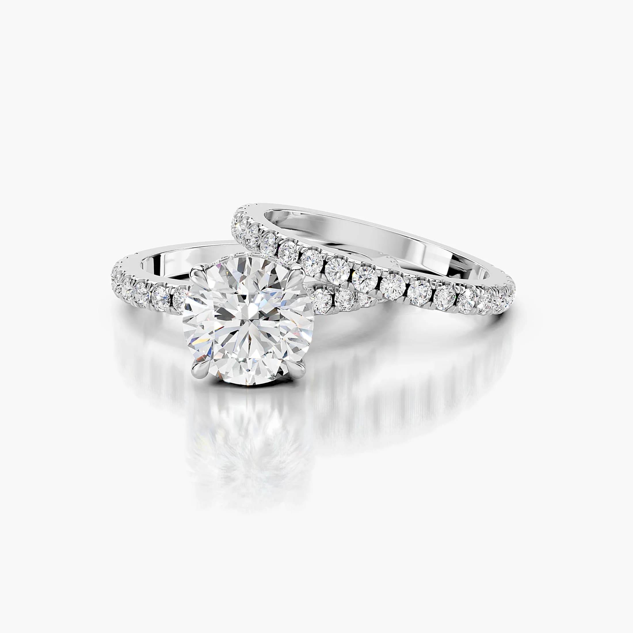Round Swirl Diamond Ring Set jewellery