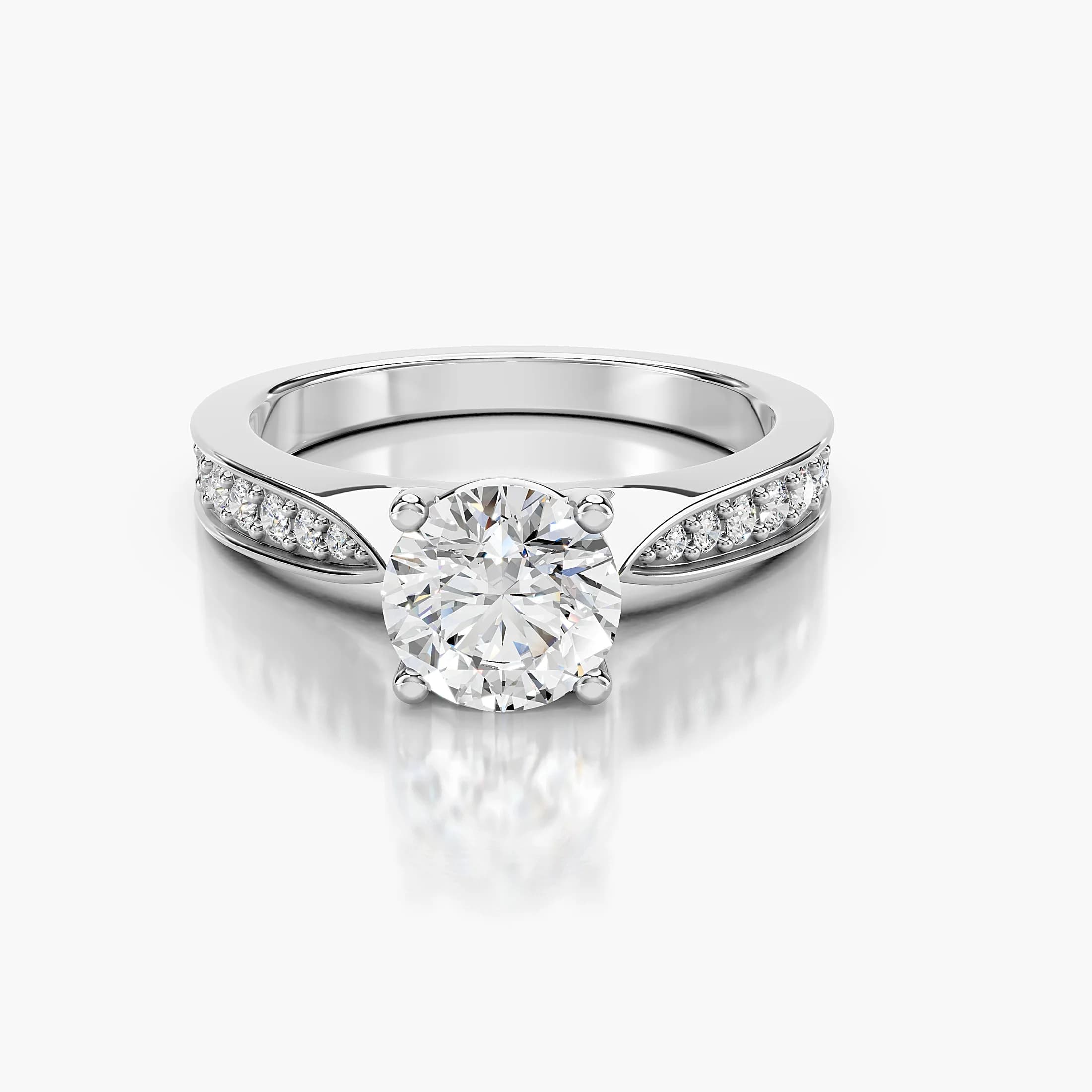 Round Framed Side-Stone Engagement Ring jewellery