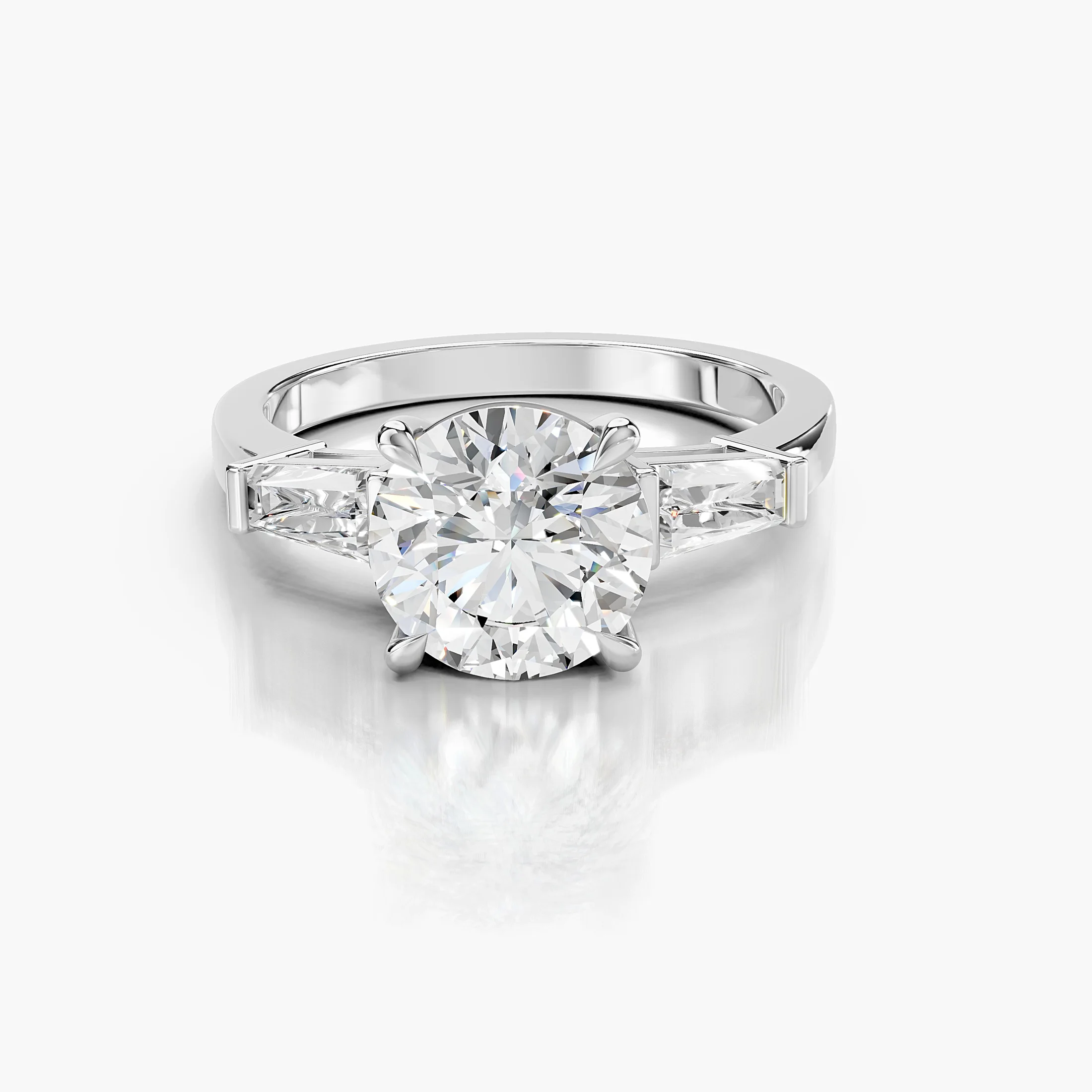 Round Baguette Three-Stone Ring jewellery