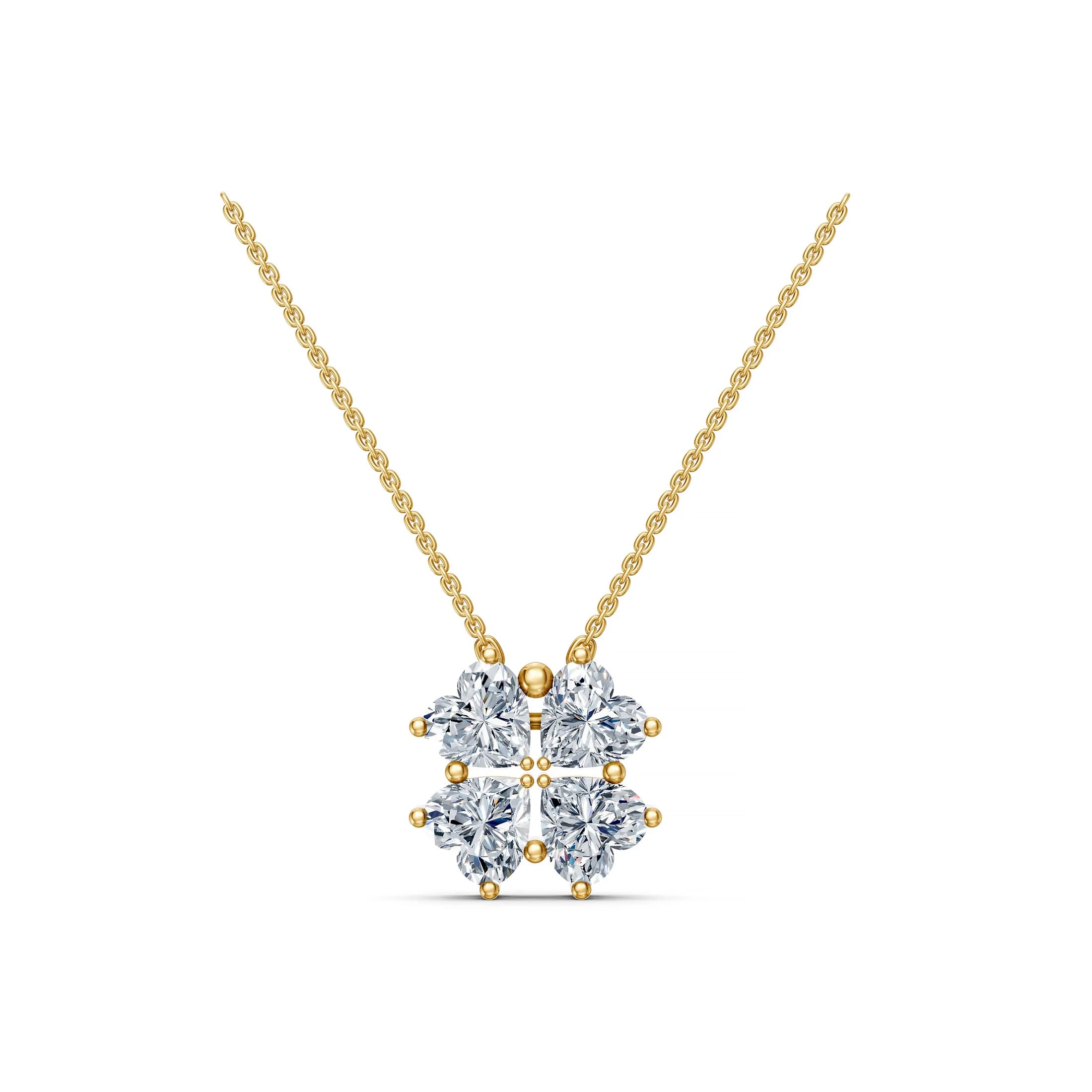 Amorette Four-Heart Diamond Clover Necklace 2.00 jewellery