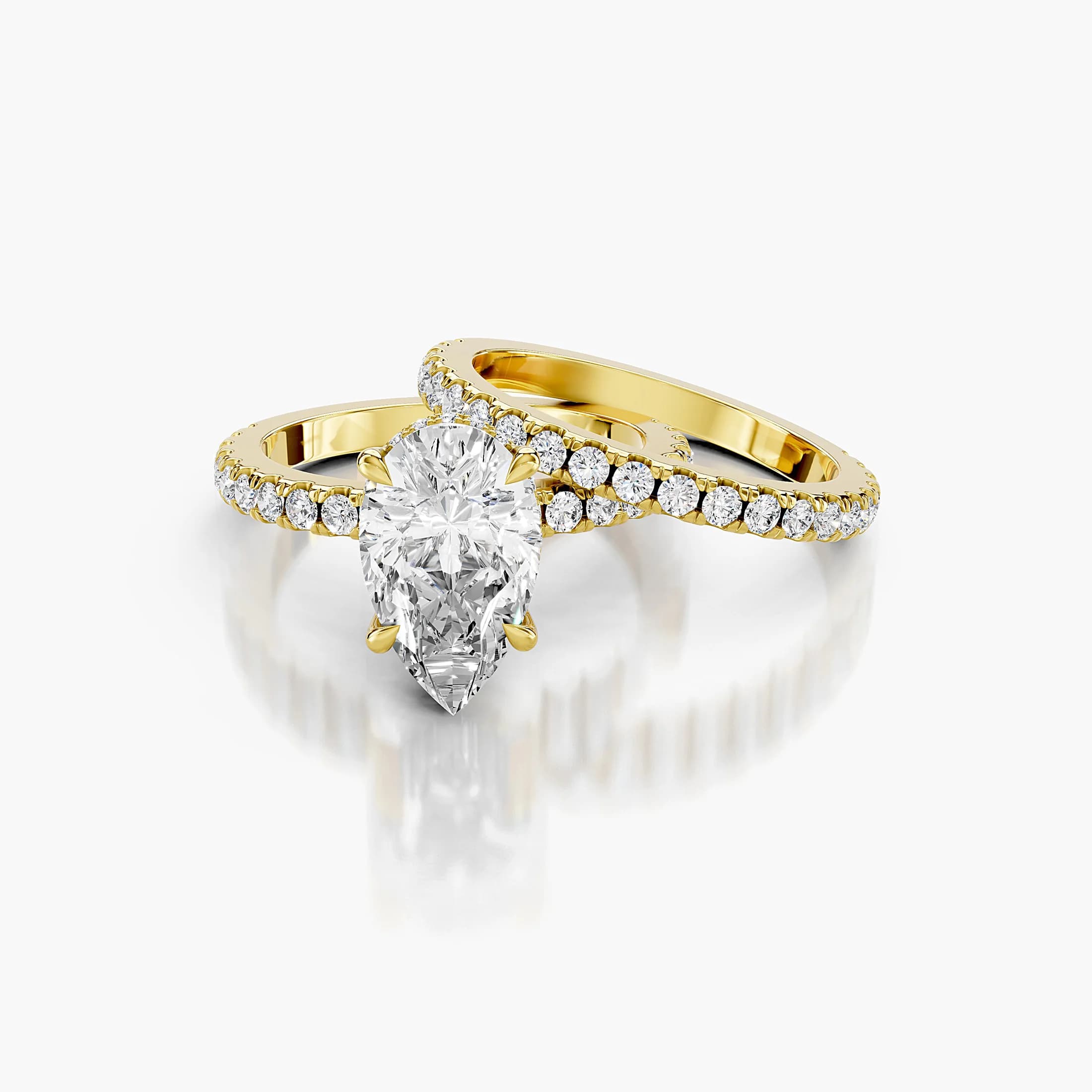 Pear Pear Swirl Diamond Ring Set jewellery