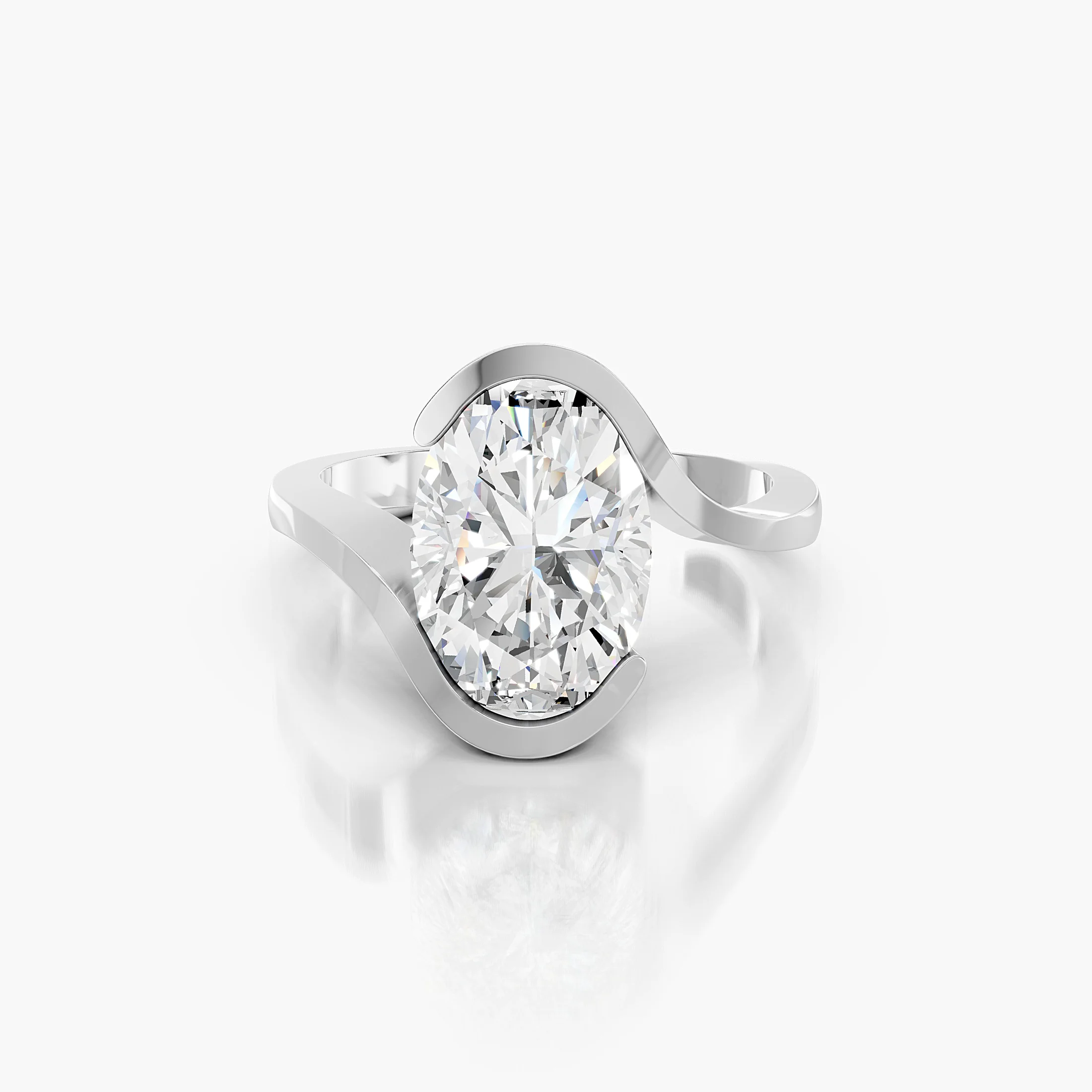 Oval Swirl Solitaire Ring jewellery