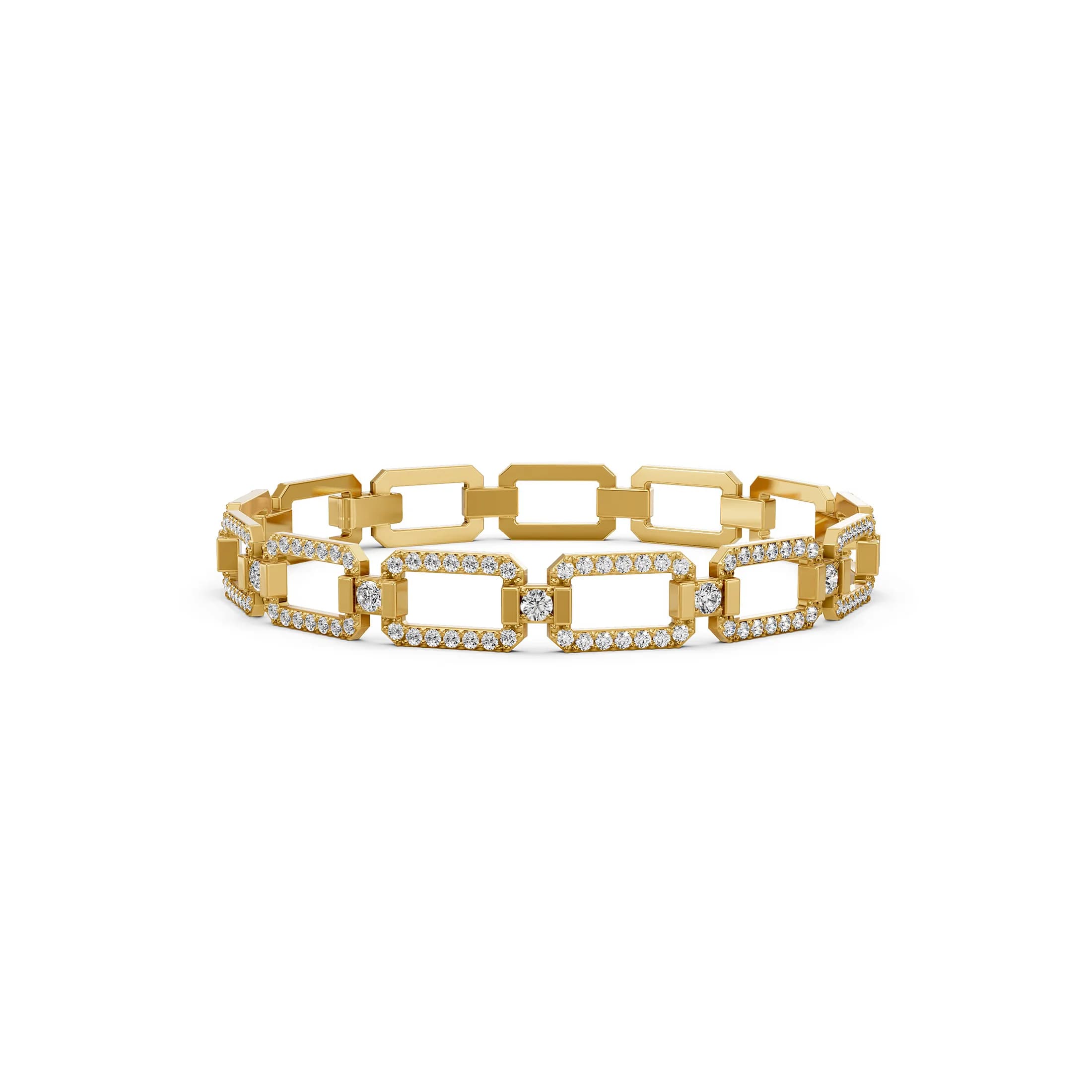 Lattice Rose Gold Diamond Link Bracelet jewellery