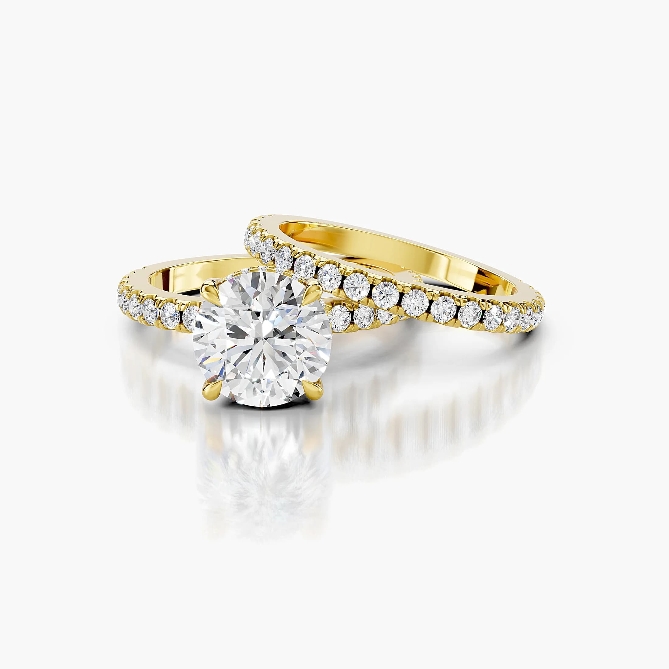 Round Swirl Diamond Ring Set jewellery