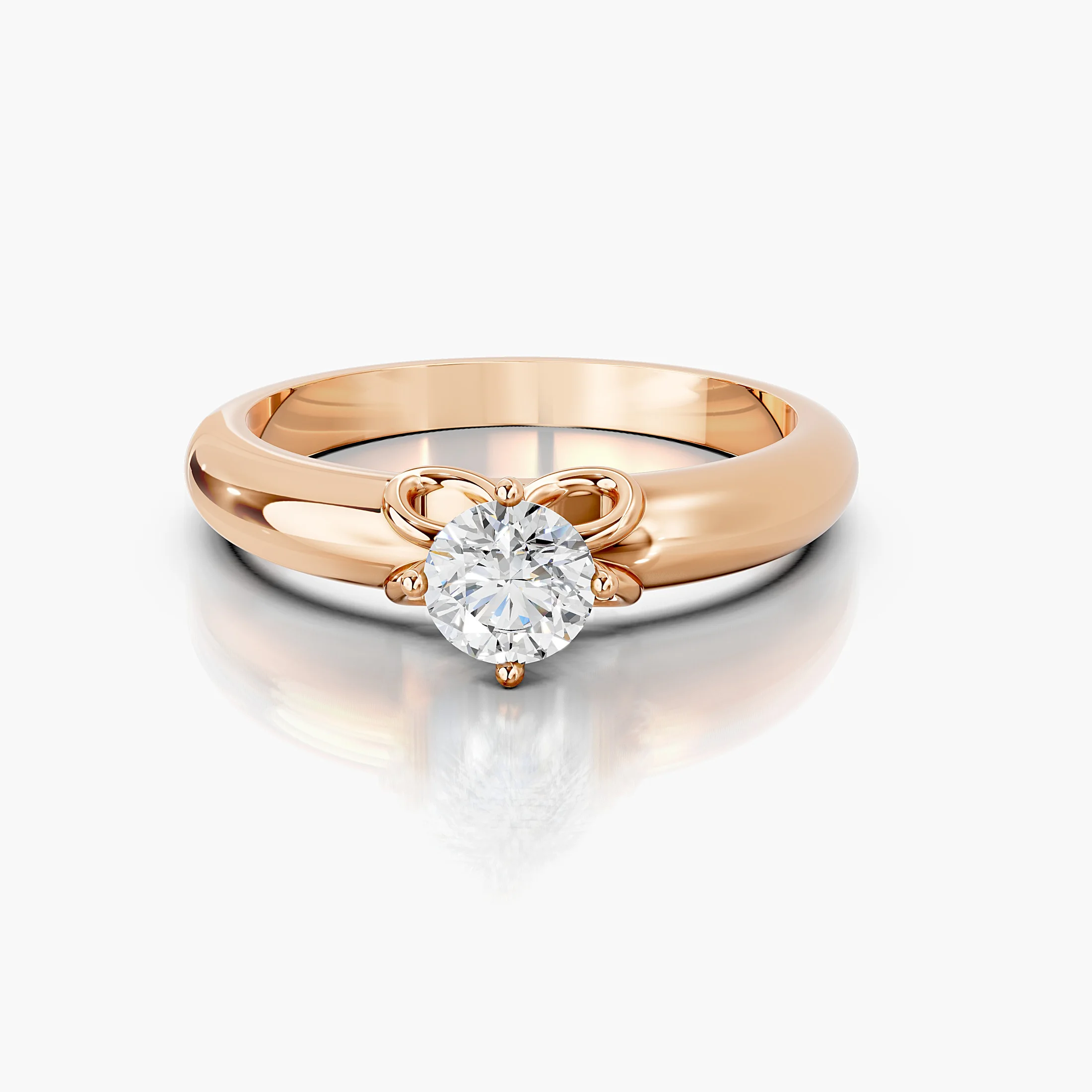 Round Scrollwork Solitaire Ring jewellery